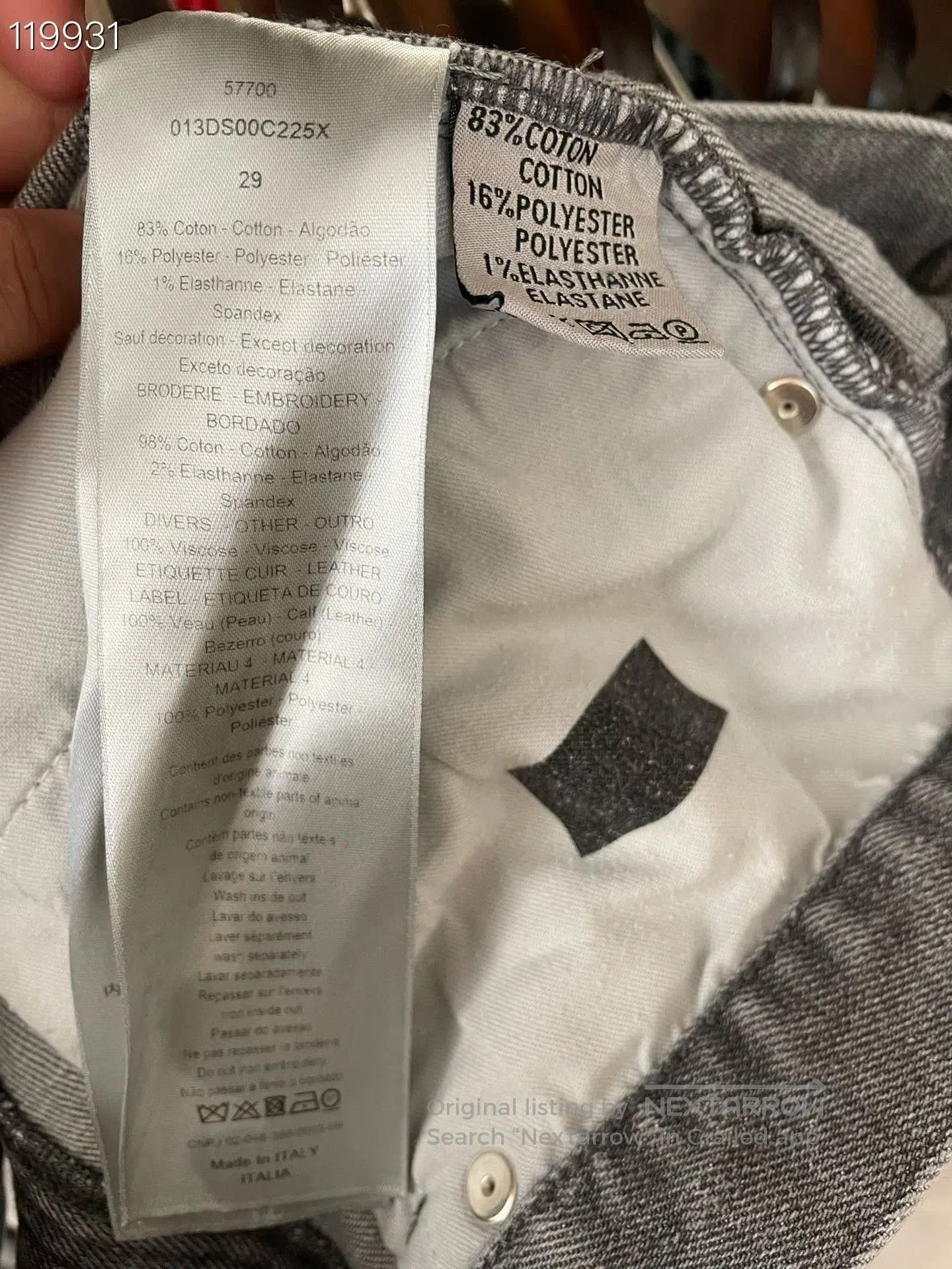 Dior Dior 079124M Gray Straight. Size US 29 - 4 Thumbnail