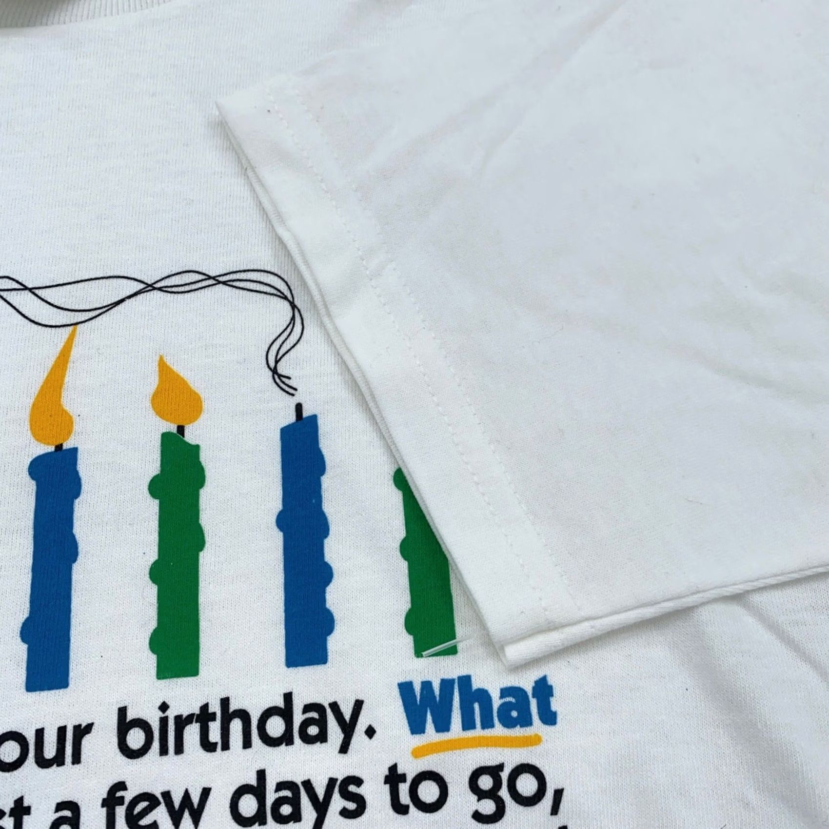 Vintage VINTAGE Funny Bad Birthday Gift Present T-Shirt S Mens White 80s 90s Crew Neck Short Sleeve Cotton Vintage Shirt Mens Size US S / EU 44-46 / 1 - 3 Thumbnail