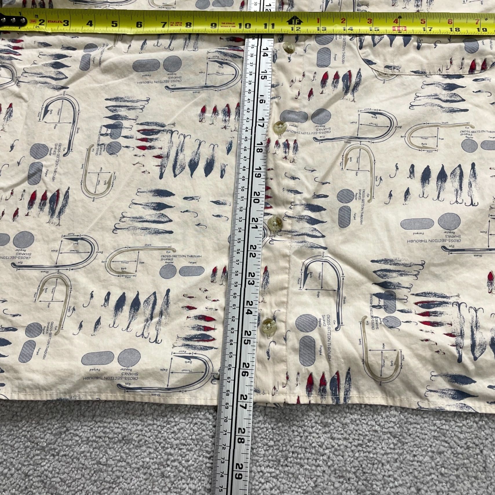 Vintage Columbia PFG Trollers Best Shirt Mens L Beige Patterned Short Sleeve Button-Up Quality Outdoor Fish Classic Men’s Shirt Size US L / EU 52-54 / 3 - 6 Thumbnail