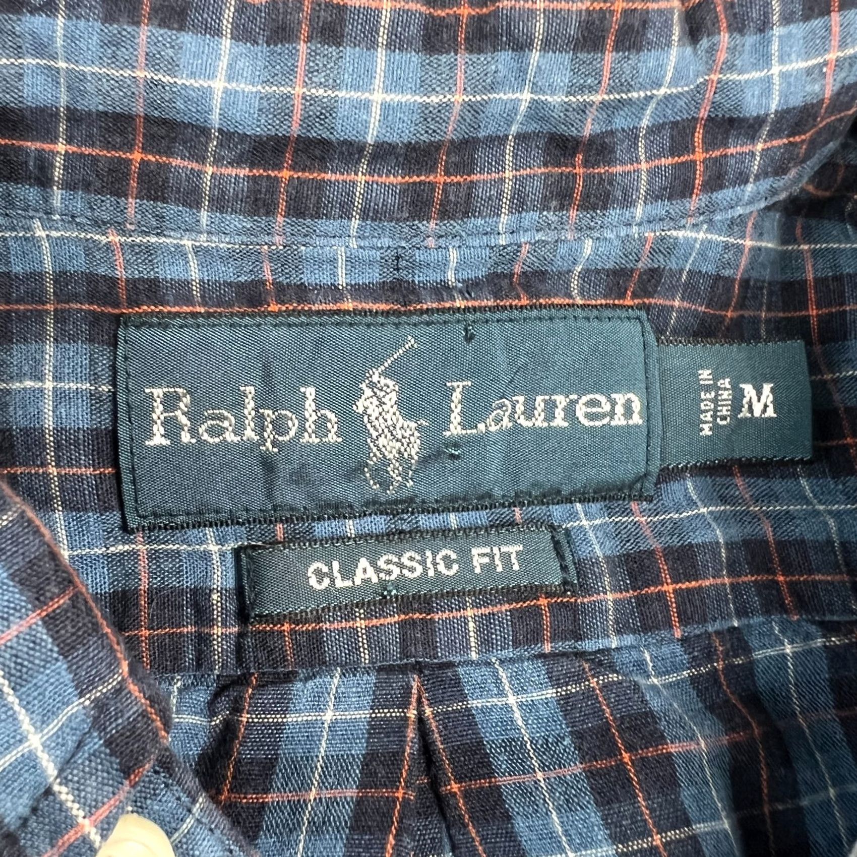 Polo Ralph Lauren Ralph Lauren Button-Up Shirt Mens Blue Plaid Linen Cotton Long Sleeve Medium Pony Size US M / EU 48-50 / 2 - 3 Thumbnail