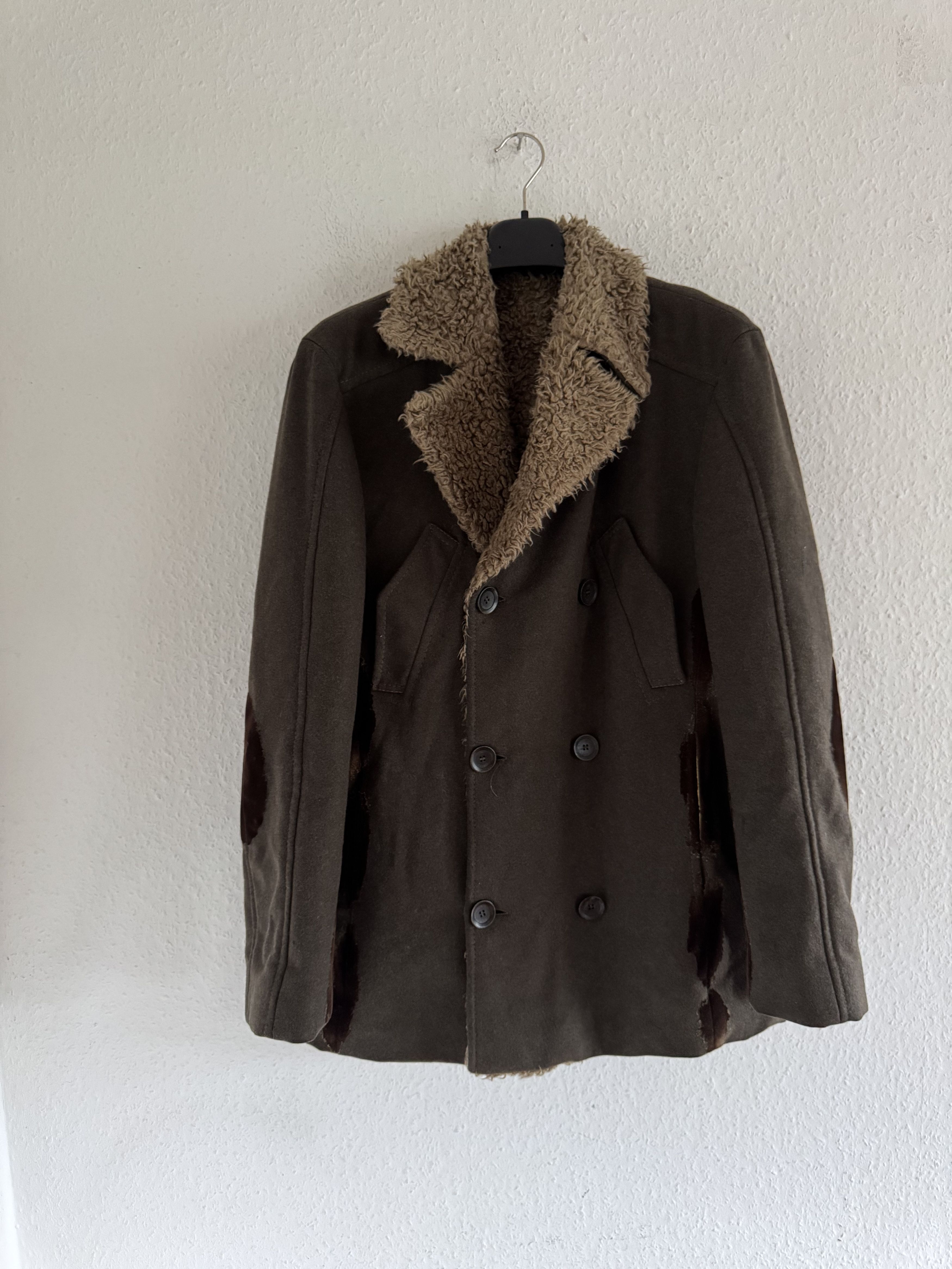 Just Cavalli Decorated Faux Fur Patch Wool Coat Size US XL / EU 56 / 4 - 2 Thumbnail