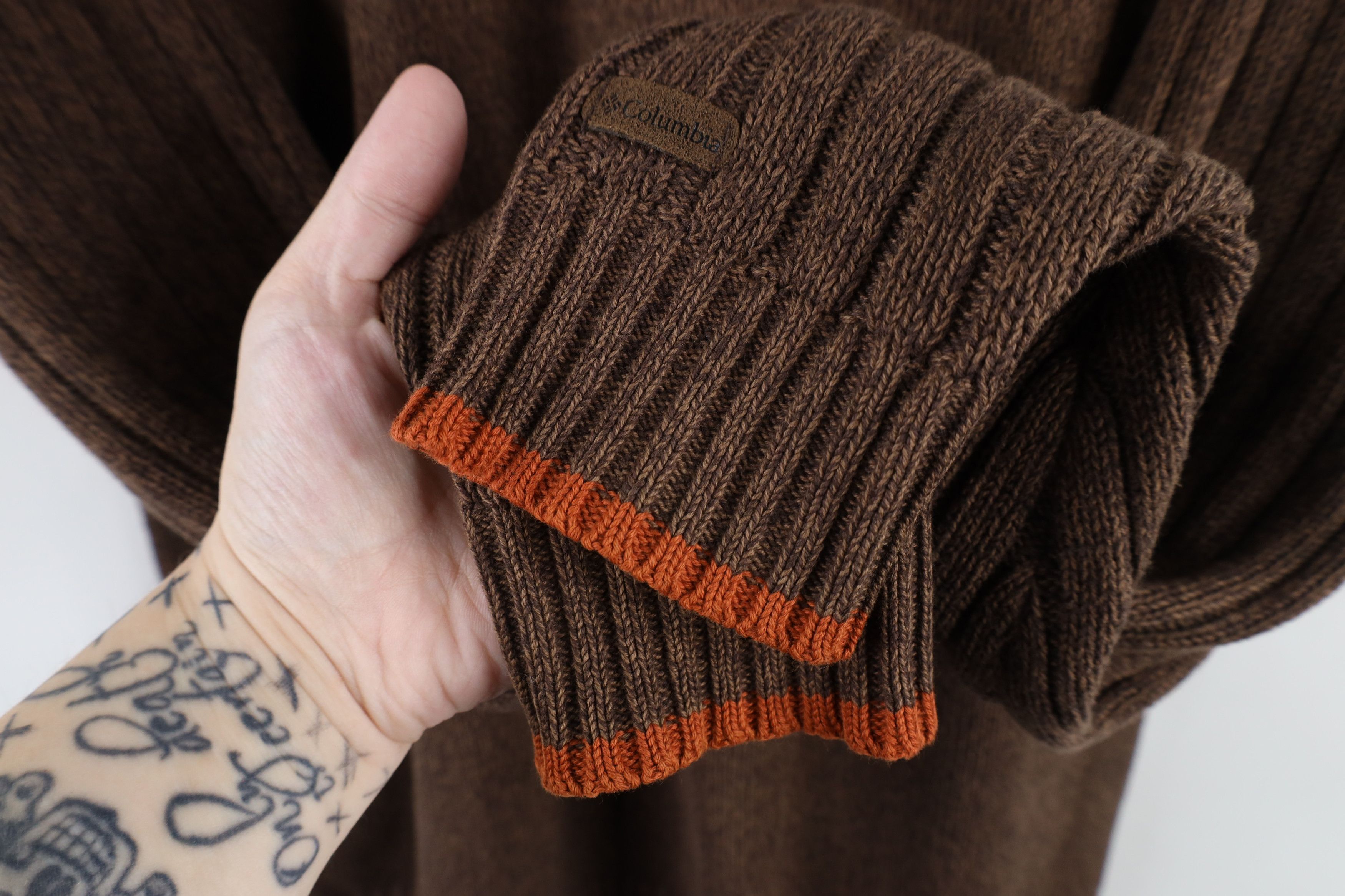 Columbia × Vintage Vintage Columbia Cotton Ribbed Knit Sweater Heather Brown Size US M / EU 48-50 / 2 - 5 Thumbnail