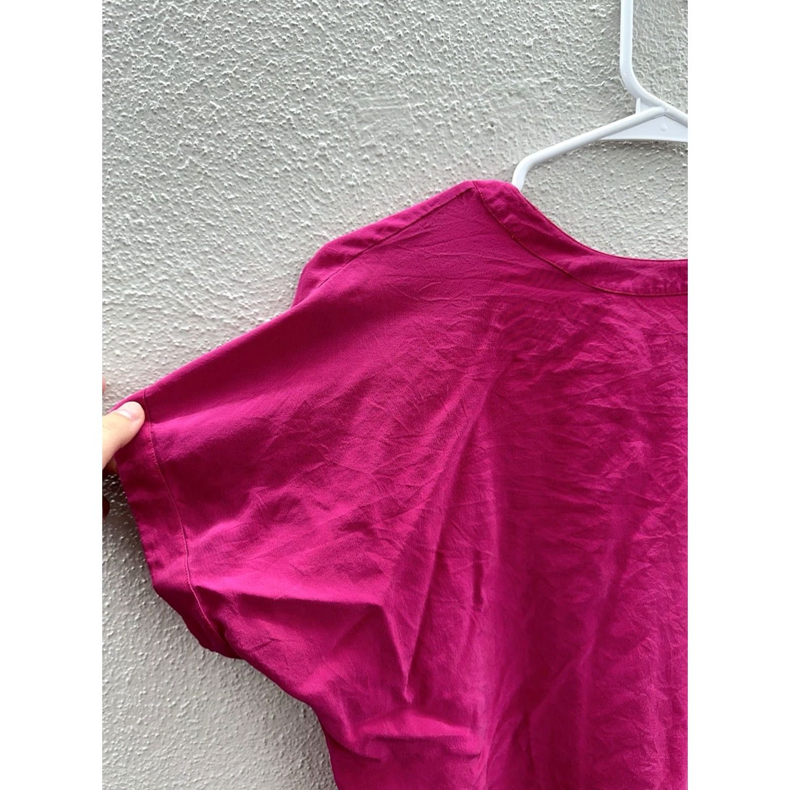 Pinko Valerie Stevens Womens Blouse Size 8P Pink Silk Short Sleeve Button-Up VTG Back VTG Size M / US 6-8 / IT 42-44 - 3 Thumbnail