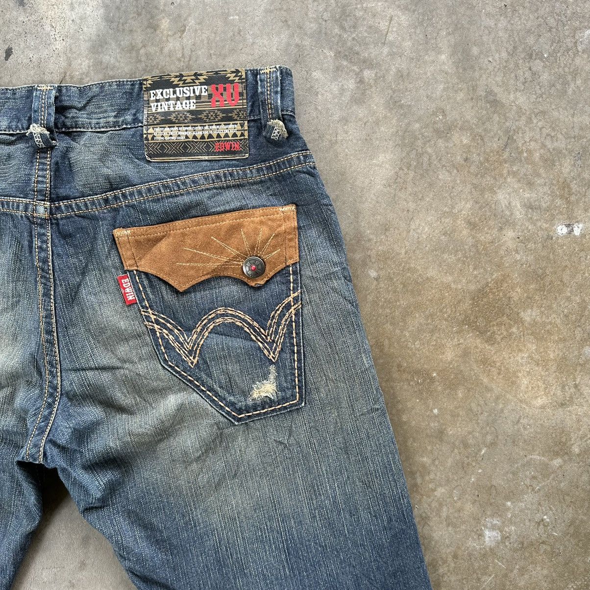 Japanese Brand Vintage Edwin XV Distressed Jean Faded Denim Pant W36 Size US 36 / EU 52 - 13 Thumbnail