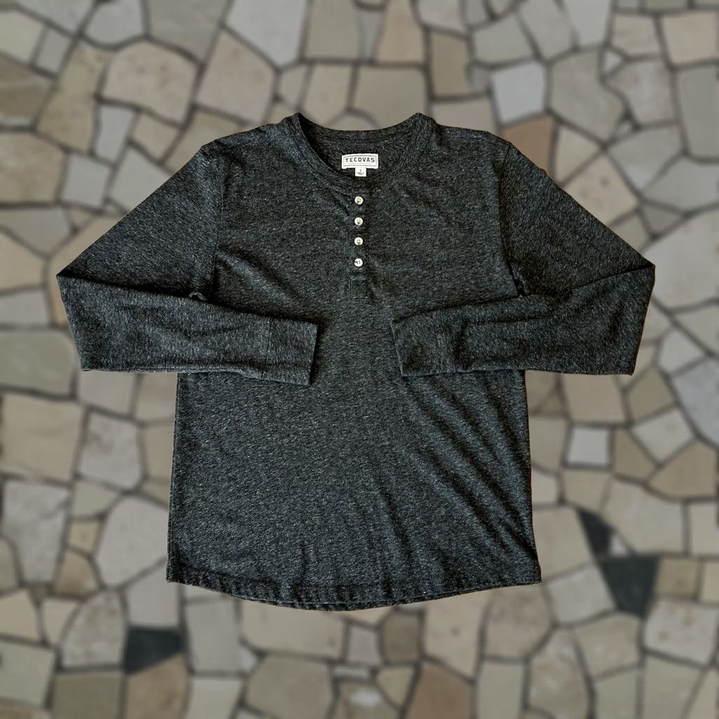Tecovas Tecovas Henley Dark Gray Shirt Long Sleeve Men’s Small Size US S / EU 44-46 / 1 - 1 Thumbnail