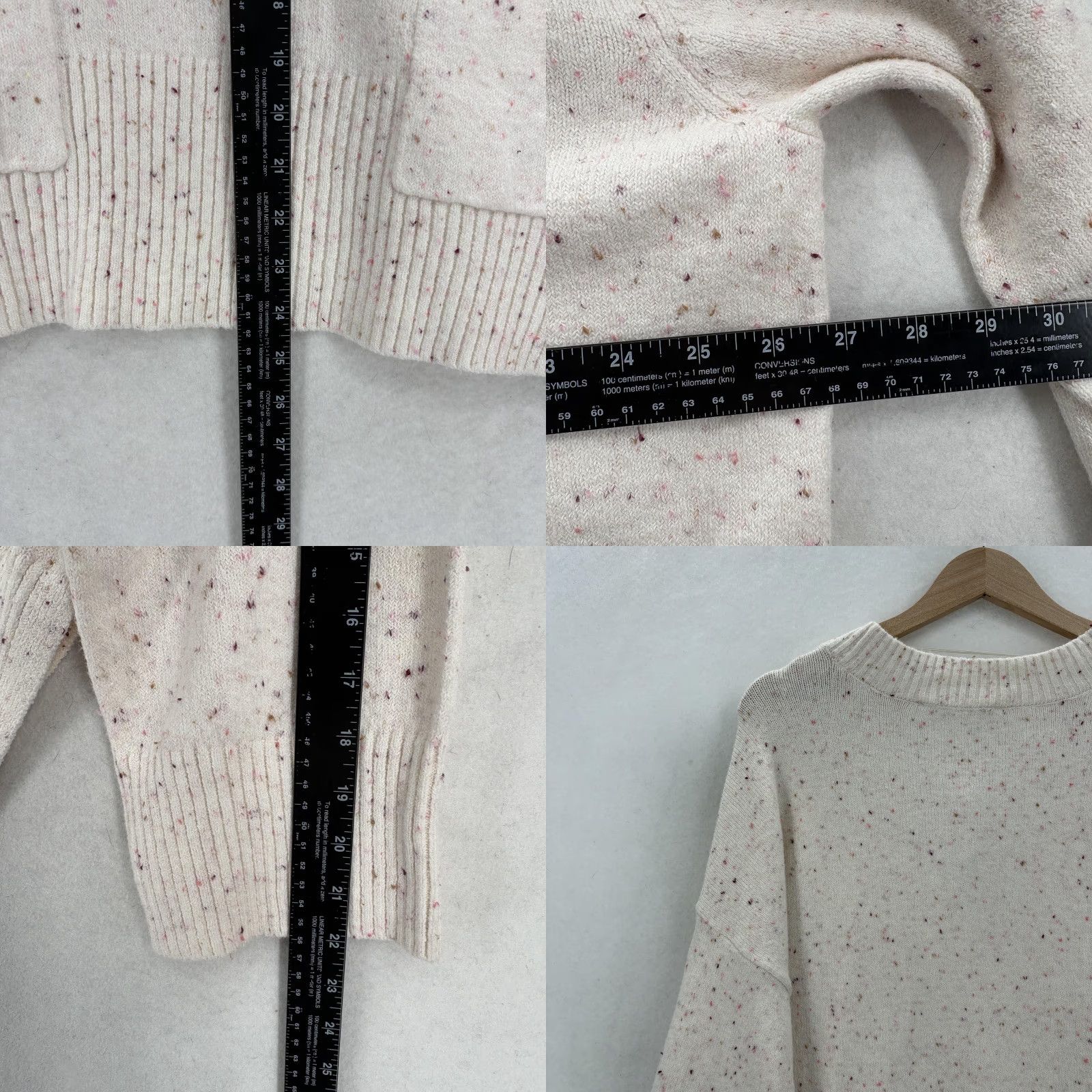 Loft LOFT Beige V-Neck Pocket Long Sleeve Pullover Sweater Womens Large NWT Size L / US 10 / IT 46 - 8 Thumbnail