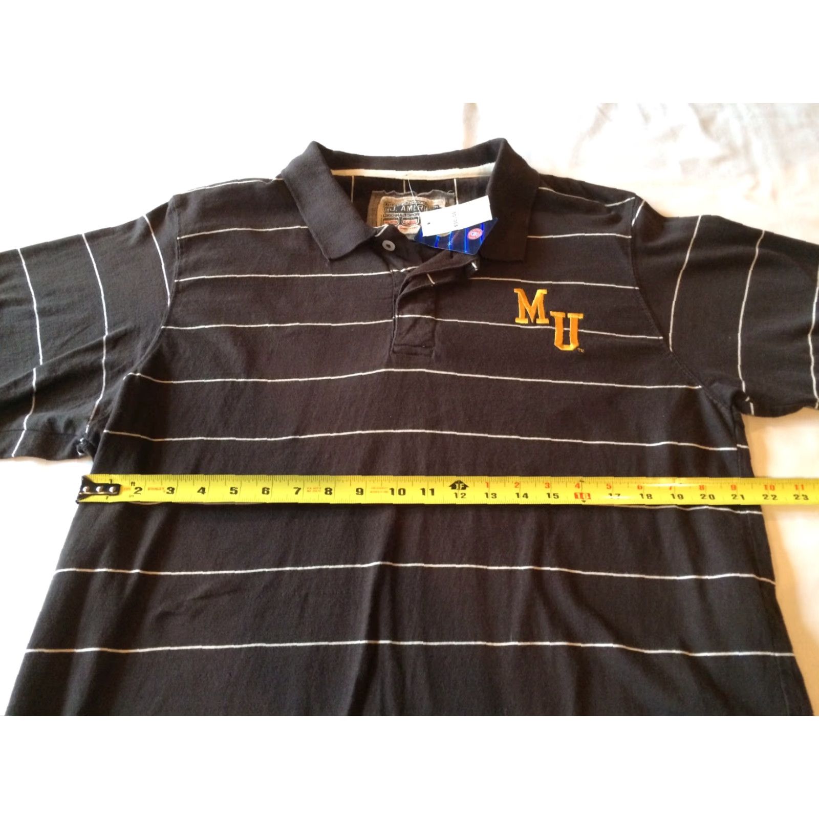 Vintage VINTAGE Missouri MU Tigers Polo Shirt XL NWT Sewn Logo Brown Striped Mens Shirt Polo XL Brown Tigers Missouri NWT Sewn Logo Size US XL / EU 56 / 4 - 8 Thumbnail