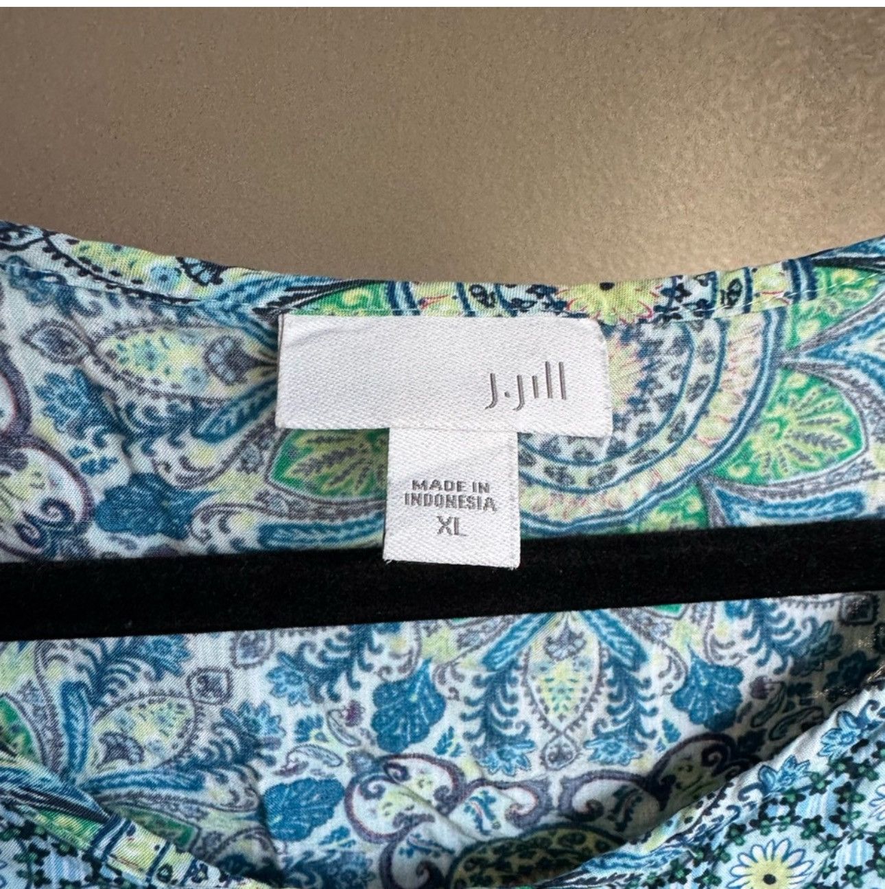 J. Jill J. Jill Blue and Green Sleeveless Lotus Crew Neck Blouse XL Size XL / US 12-14 / IT 48-50 - 4 Thumbnail