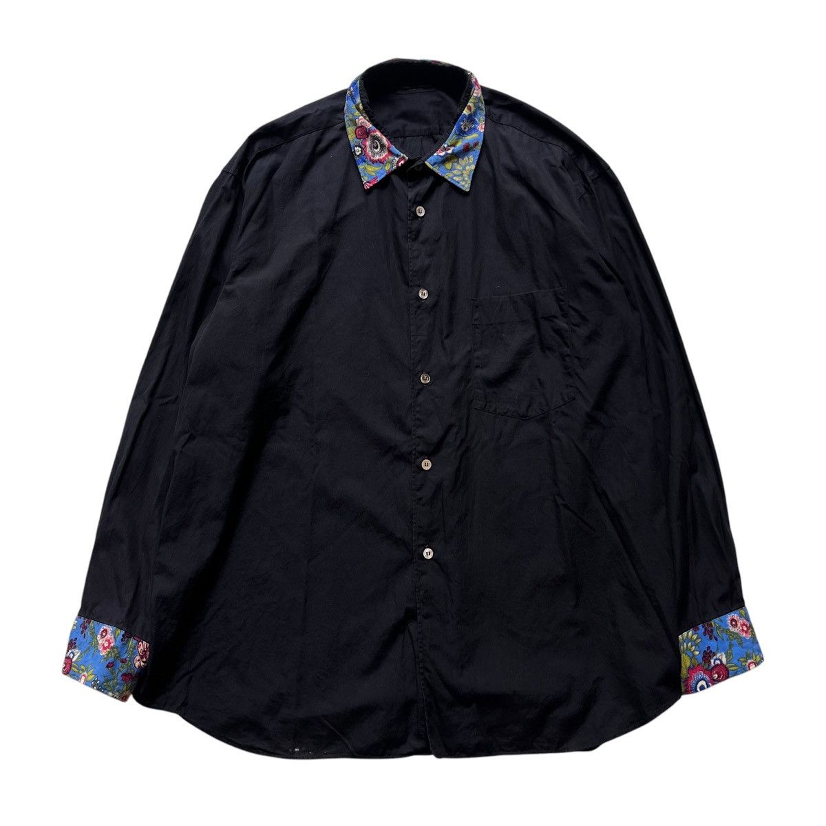 Comme des Garcons 1990s Junya Watanabe Comme des Garcons Black Flowers Shirt Size US L / EU 52-54 / 3 - 1 Thumbnail