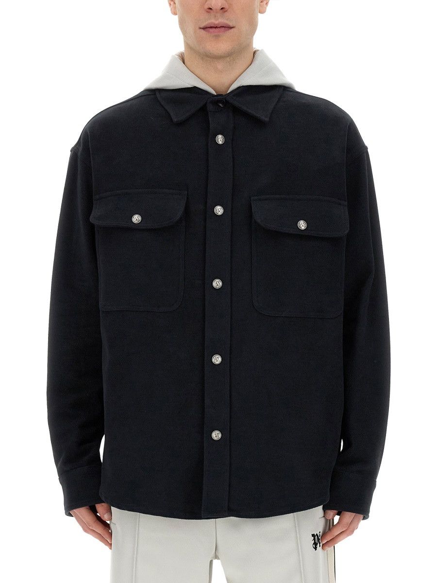 Palm Angels PALM ANGELS SHIRT-JACKET WITH MONOGRAM - BLACK (IT 50) Size US L / EU 52-54 / 3 - 1 Thumbnail