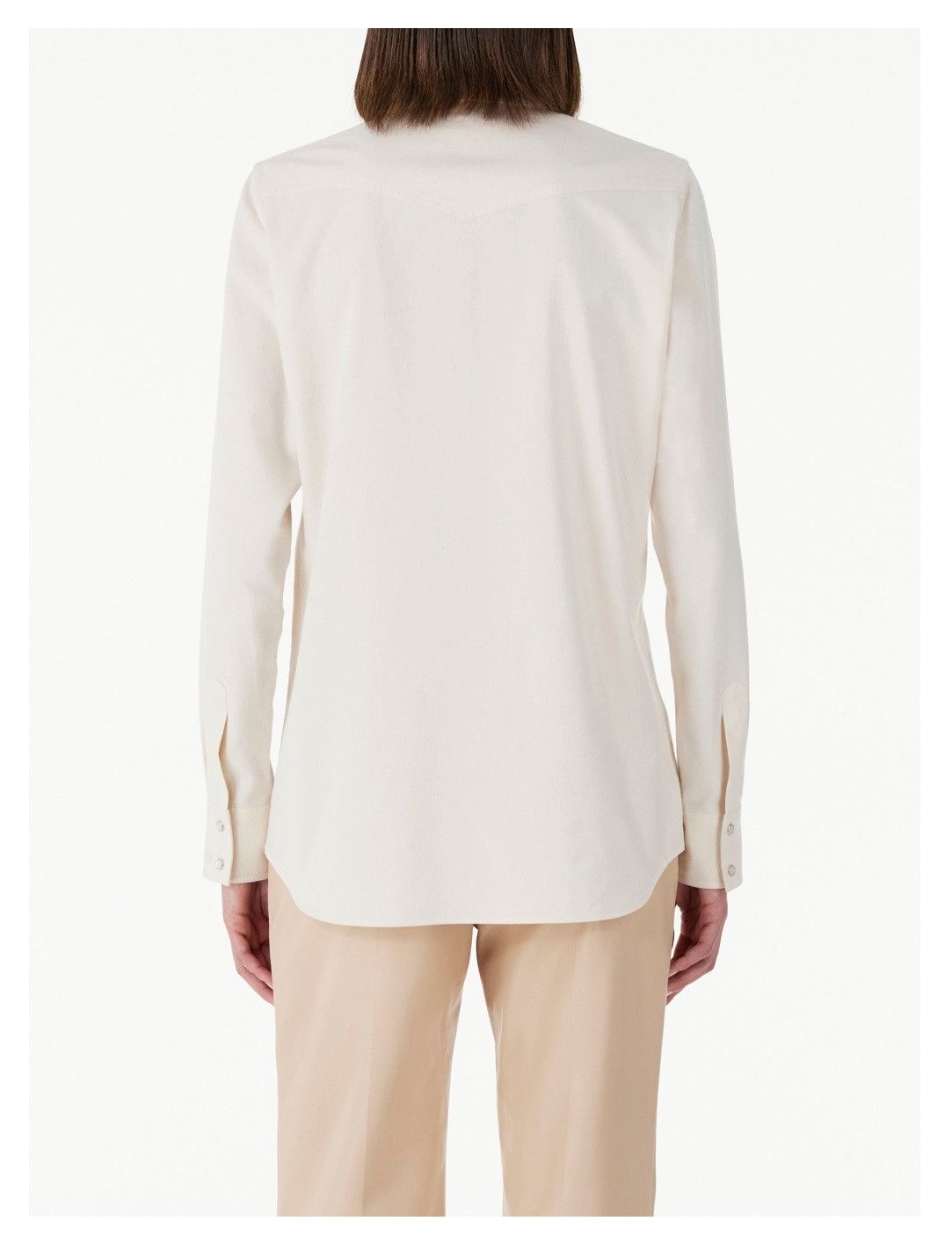 Loro Piana o1srvl11e0725 FAM8913 Yelena Cotton Shirt in Off White Size M / US 6-8 / IT 42-44 - 3 Thumbnail