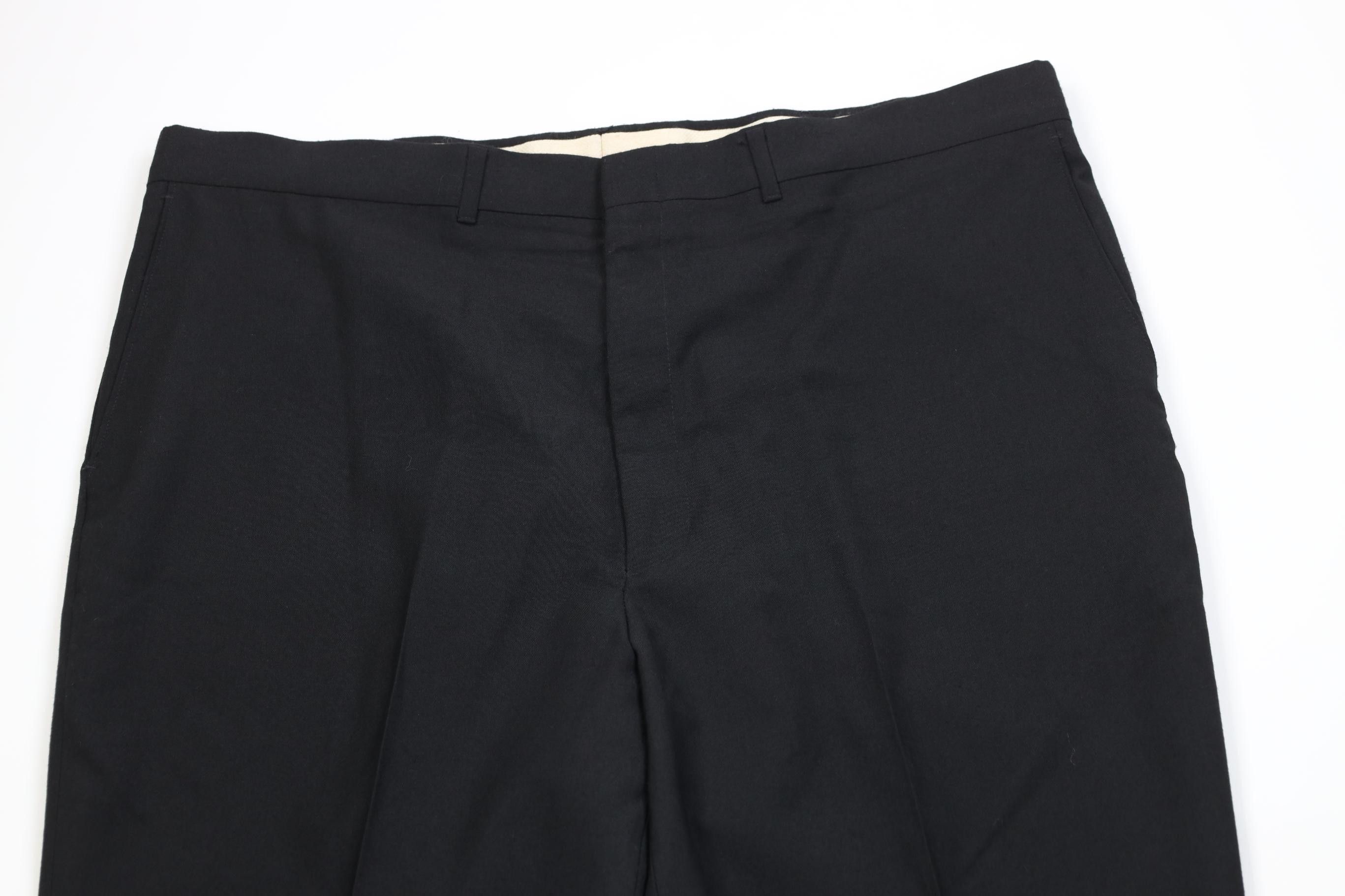 Vintage Vintage 70s Streetwear Wool Blend Wide Leg Chino Pants Black Size US 42 / EU 58 - 2 Thumbnail