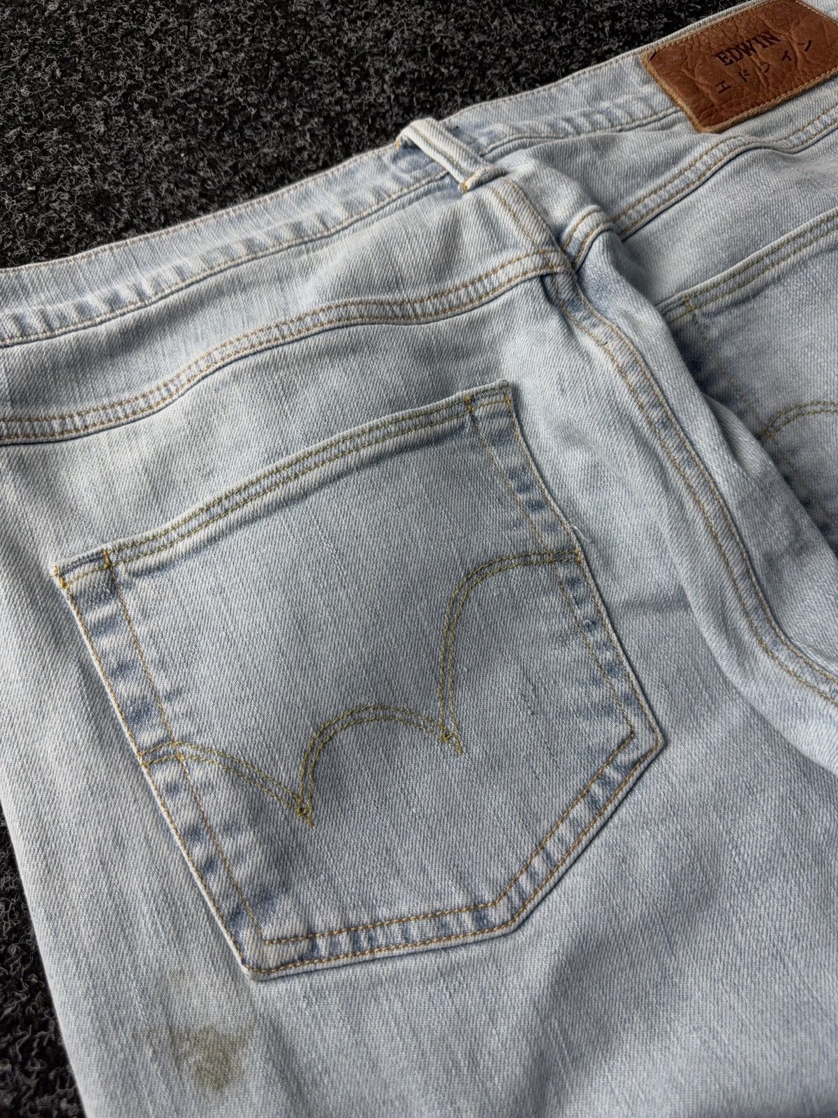 Edwin Vintage 00s Distressed Edwin Light Wash Straight Jeans Size US 33 - 16 Thumbnail