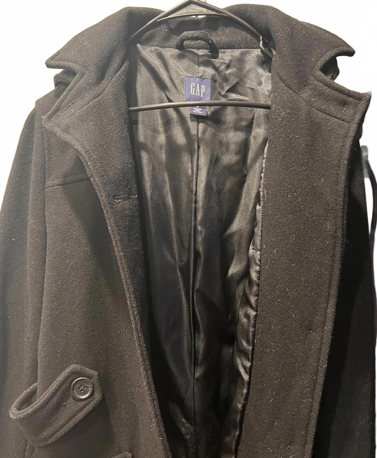 Gap GAP Women's Black Hooded Wool Blend Coat Size M / US 6-8 / IT 42-44 - 6 Thumbnail