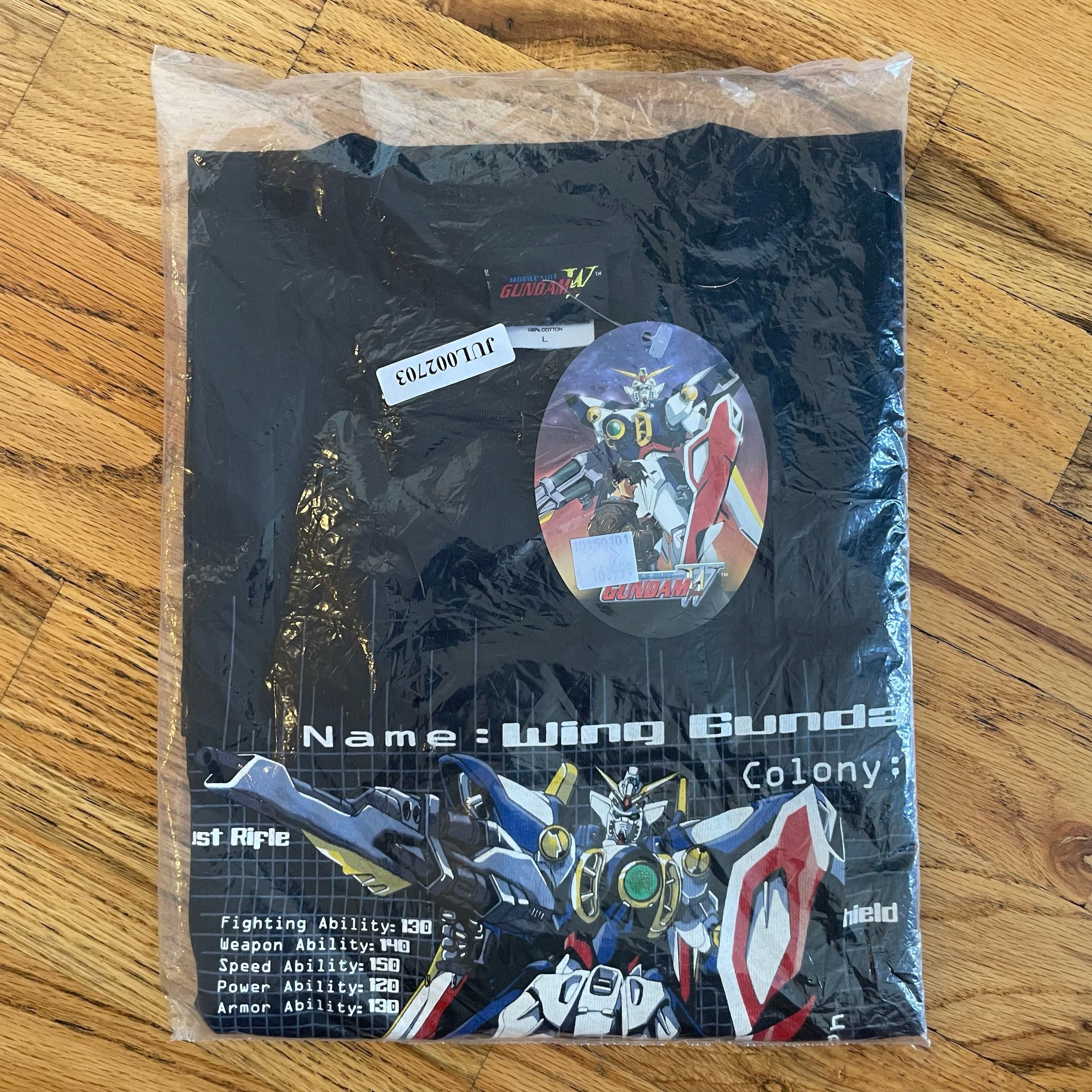 image of Vintage 2000/1 Gundam Wing Deadstock Ds NWT Tee in Black, Men's (Size Large)