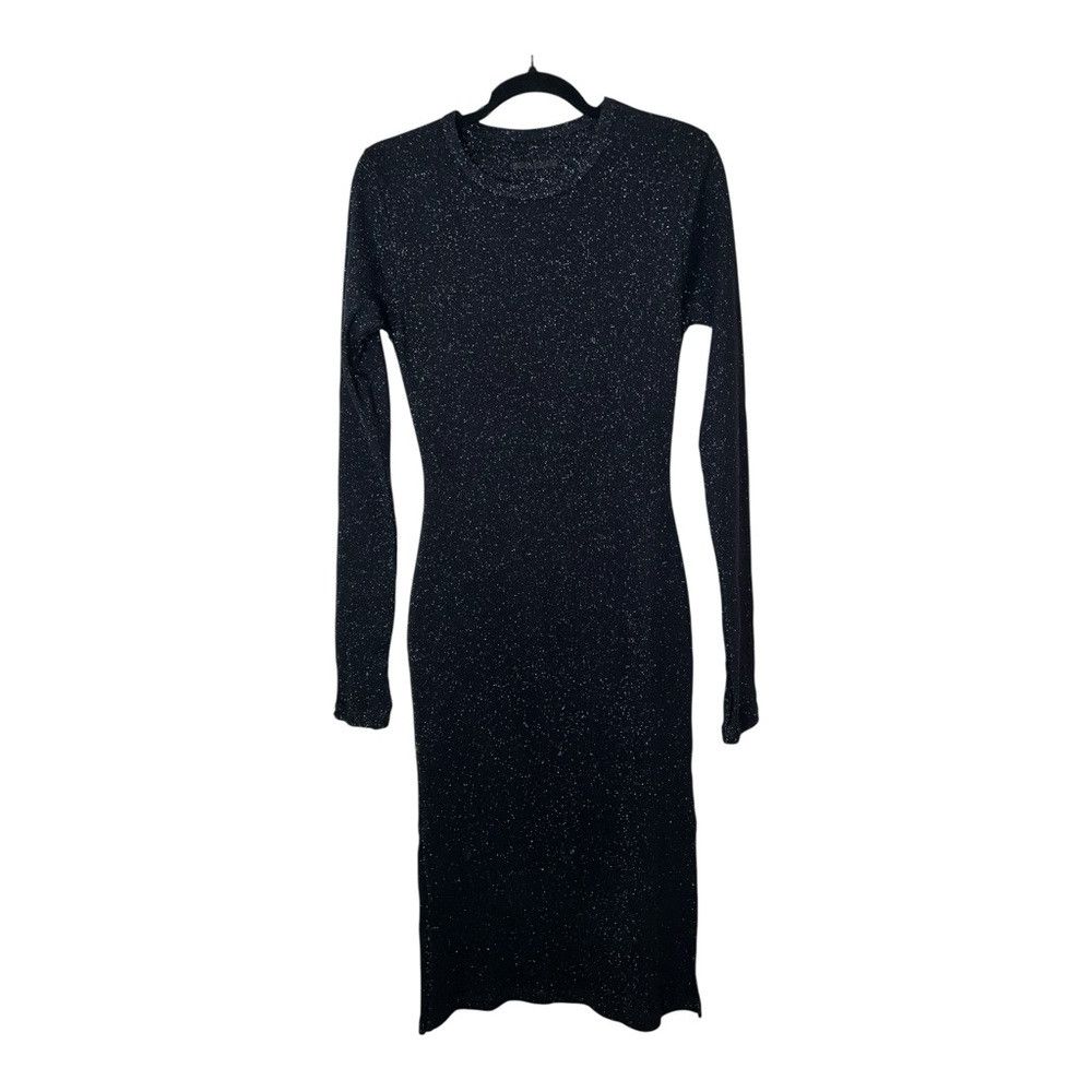 Zadig & Voltaire Zadig & Voltaire Ruby Heavy Rib Lurex Midi Dress Black Spar Size L / US 10 / IT 46 - 4 Thumbnail