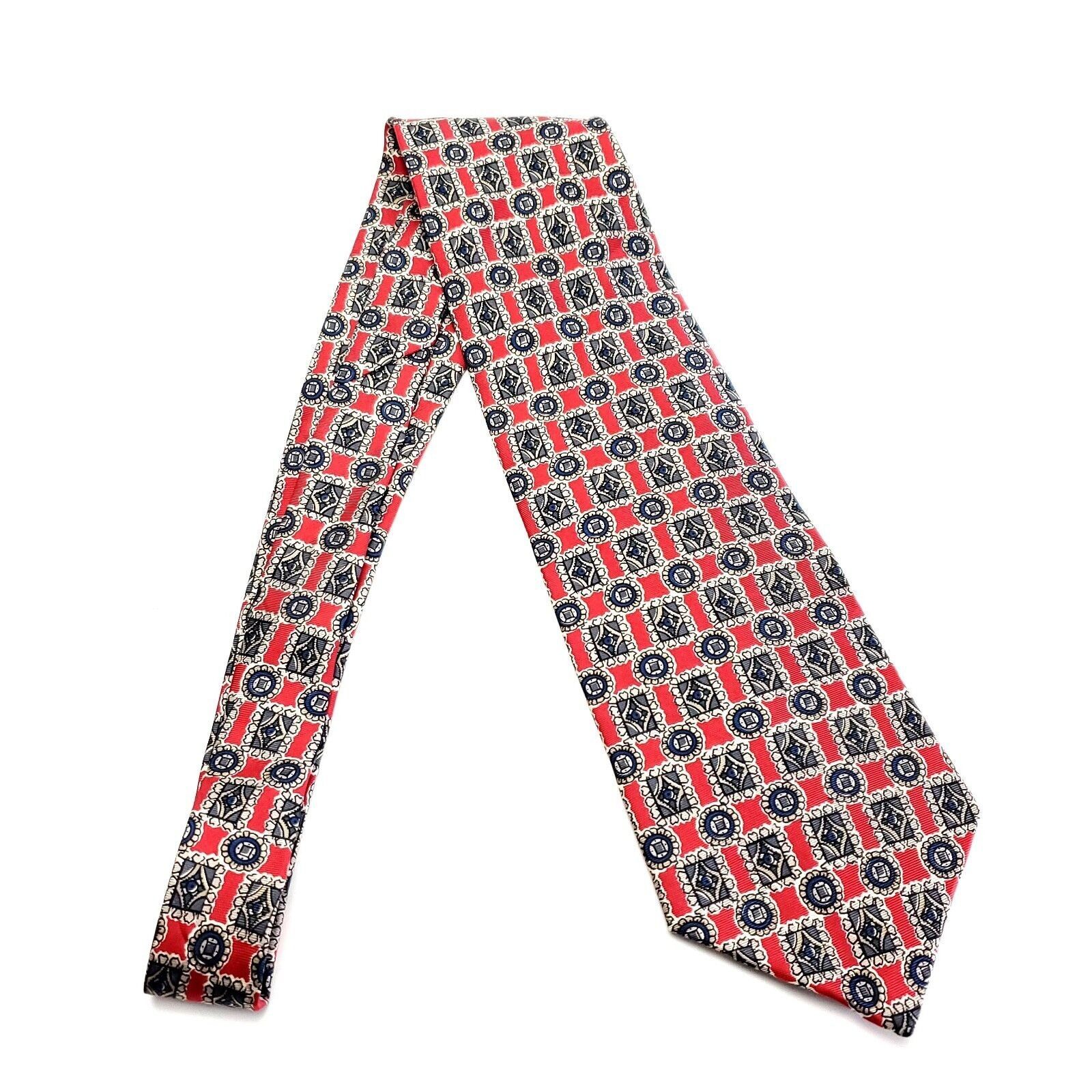 Vintage Vintage Sutter & Grant Silk Tie Red Black Print Short Wide G Size ONE SIZE - 6 Thumbnail