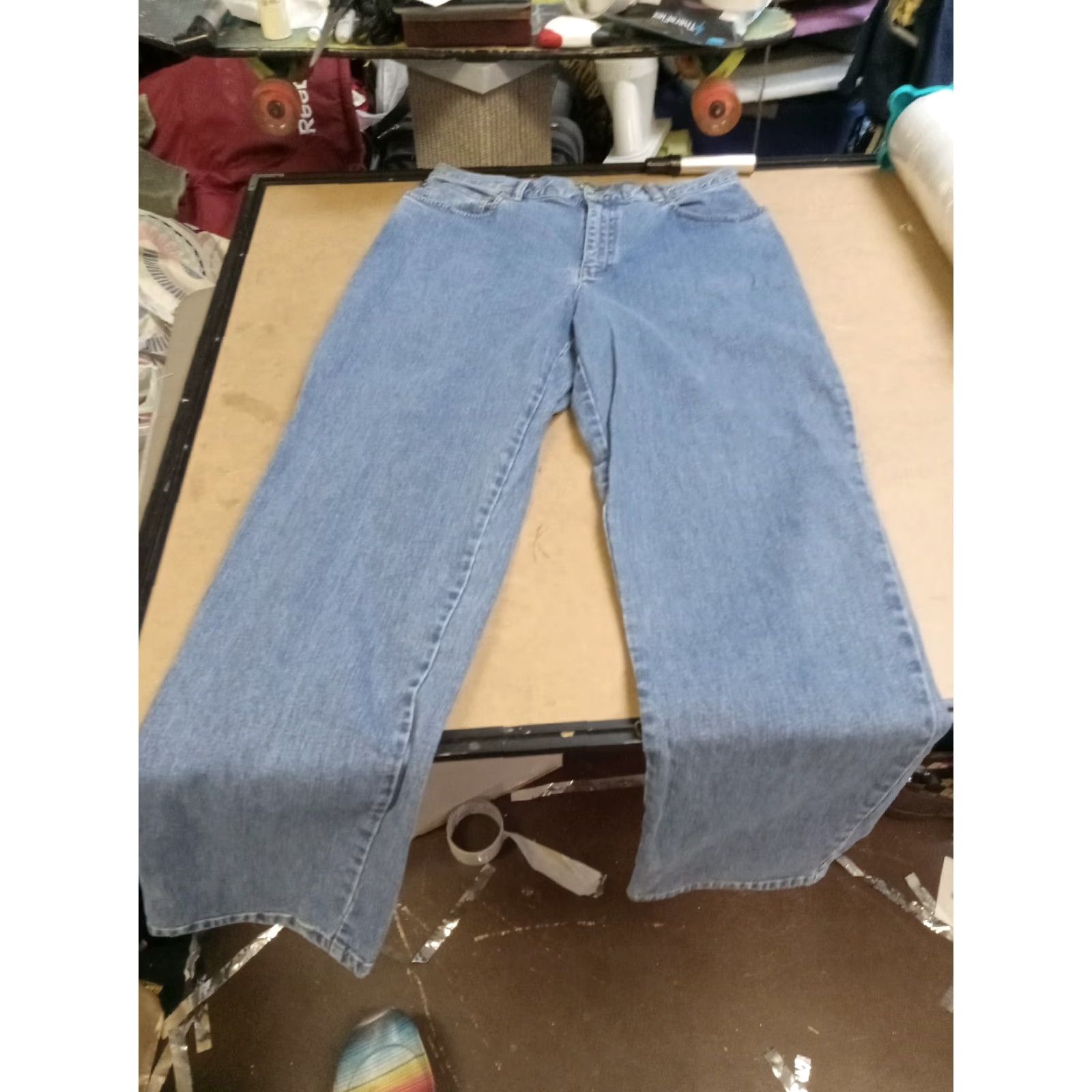 Denime Lauren Jeans Co. Jeans Women 12 Regular 33" Waist 30" Inseam Blue Denim Straight Leg 33 Unique Logo Zipper Button Stretch Vintage No N/A Size 24" / US 00 / IT 34 - 5 Thumbnail