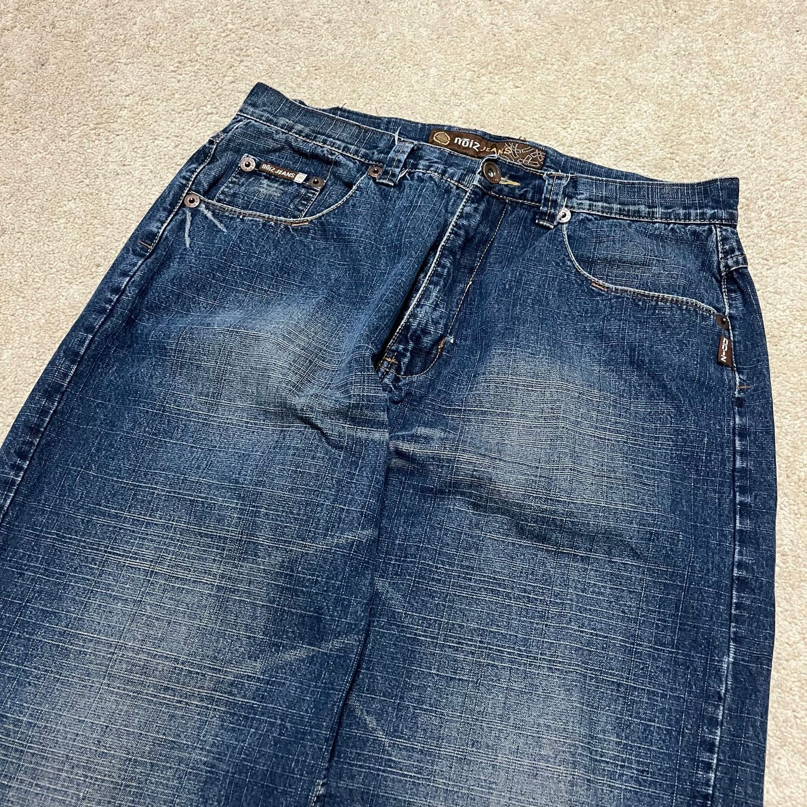 Other Noiz Y2K Baggy Skater Acid Washed Faded Blue Jeans 34Wx31L Size US 34 / EU 50 - 3 Thumbnail
