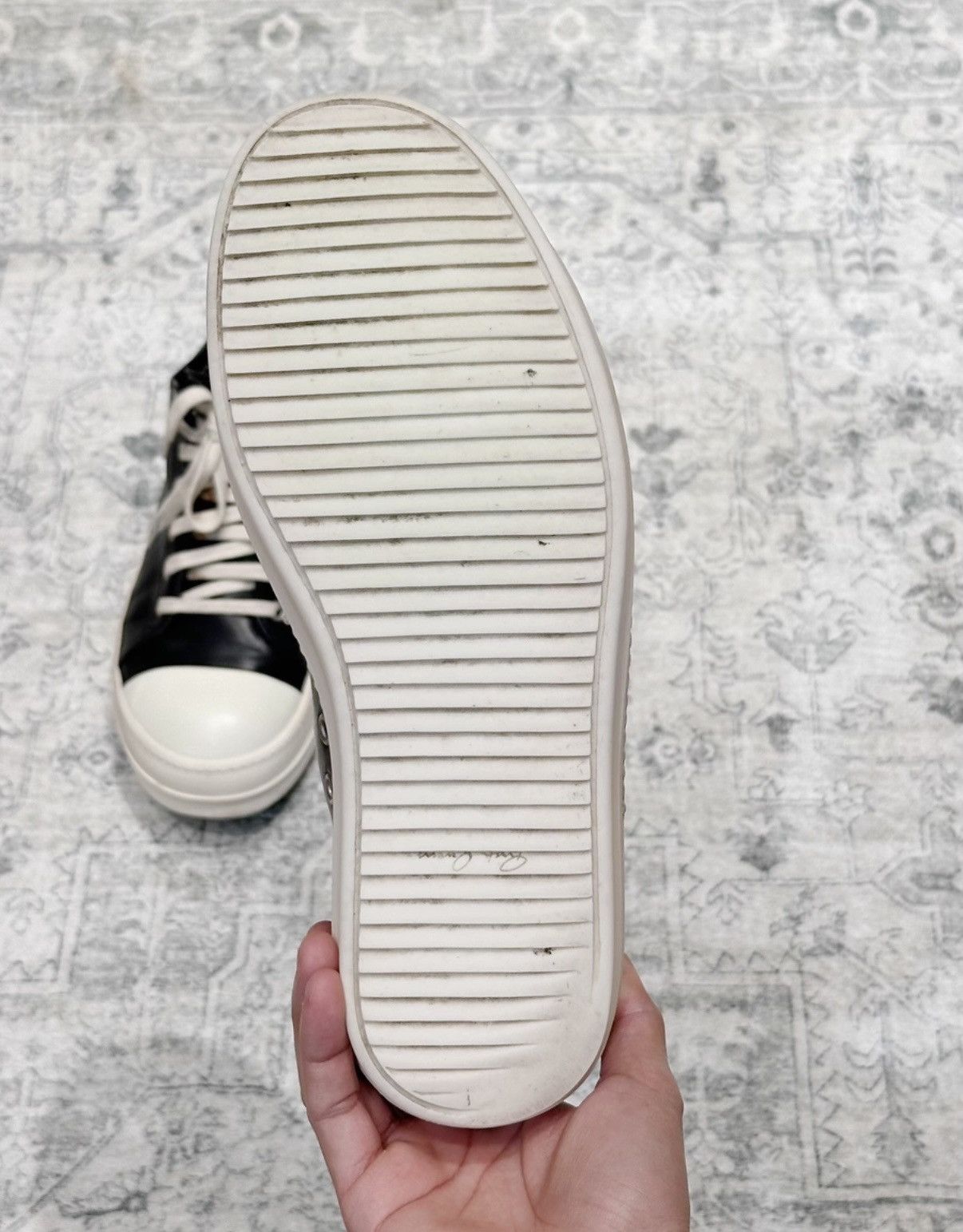 Rick Owens Rick Owens Mainline Black & White Calfskin Low-Top Converse Size US 8 / EU 41 - 9 Thumbnail