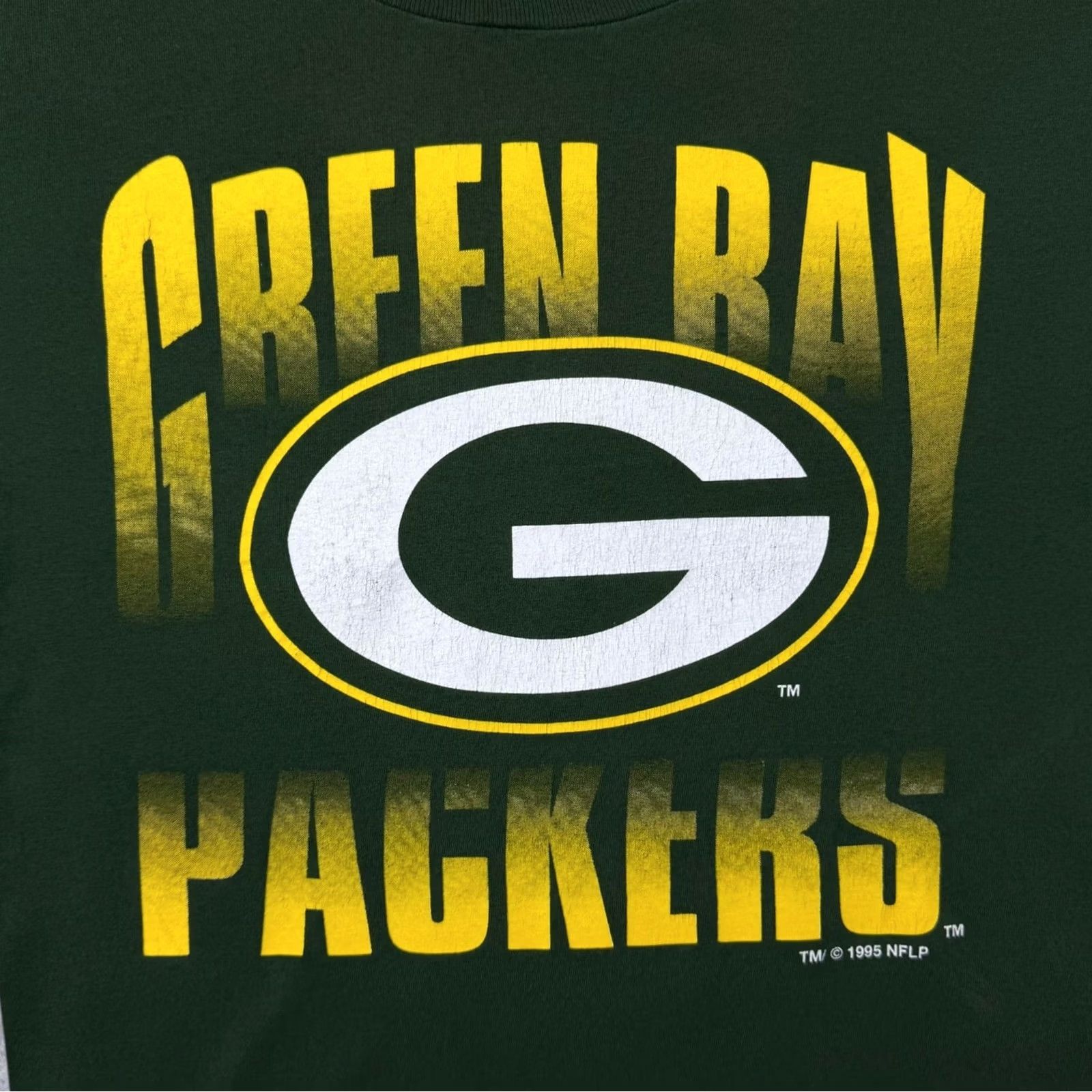 NFL VINTAGE NFL Green Bay Packers Logo 7 1995 T-Shirt Large Green Single Stitch Shirt Mens Size US L / EU 52-54 / 3 - 3 Thumbnail