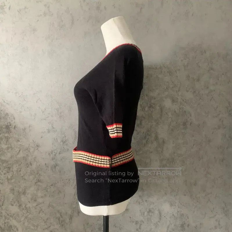 Burberry Burberry Black Wool Off-Shoulder Knit Top. Size M / US 6-8 / IT 42-44 - 6 Thumbnail