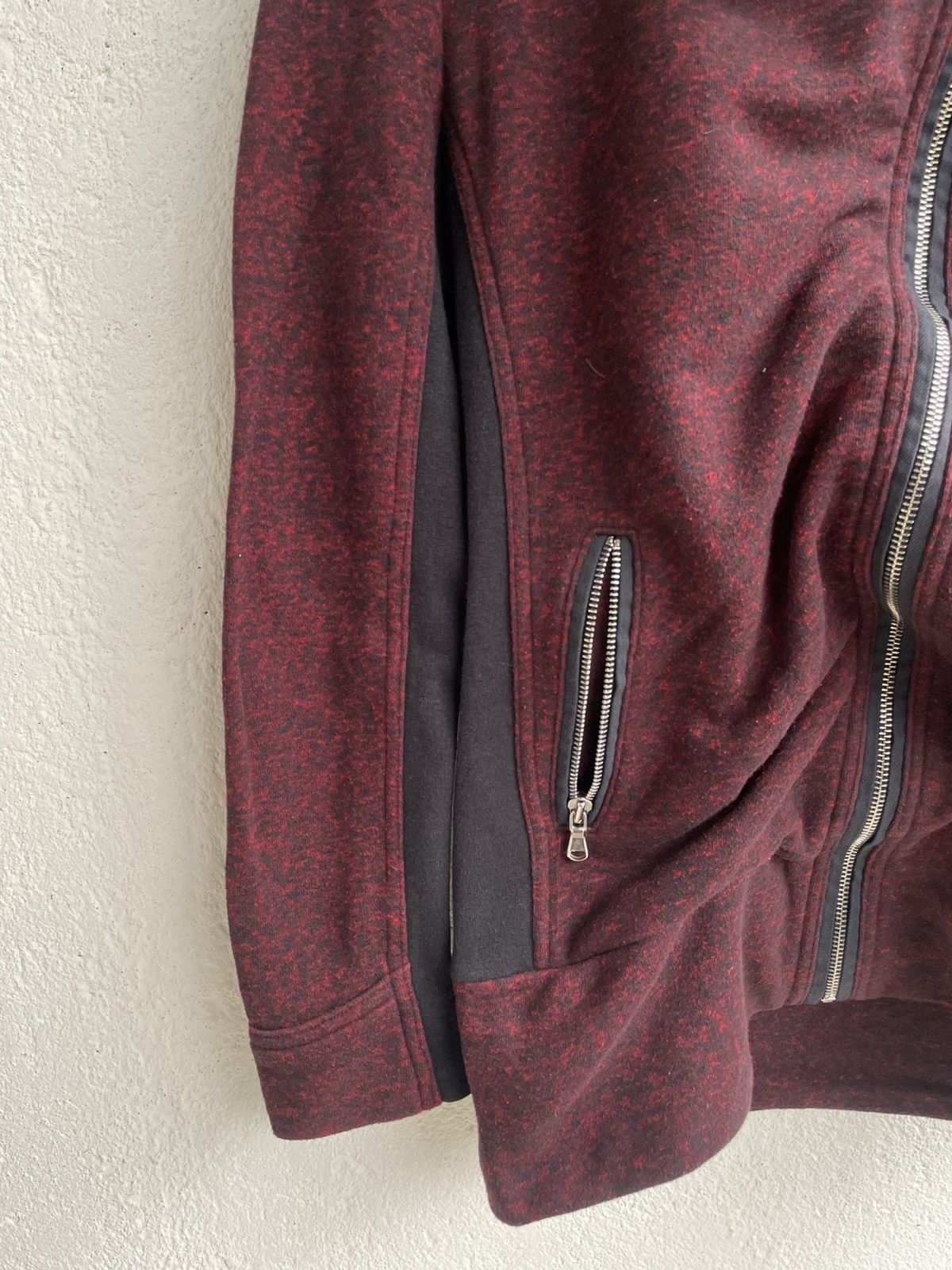 Undercover 2000s Egoist Fur Asymmetric Jacket Burgundy Gothic LGB ifsix Size US S / EU 44-46 / 1 - 3 Thumbnail