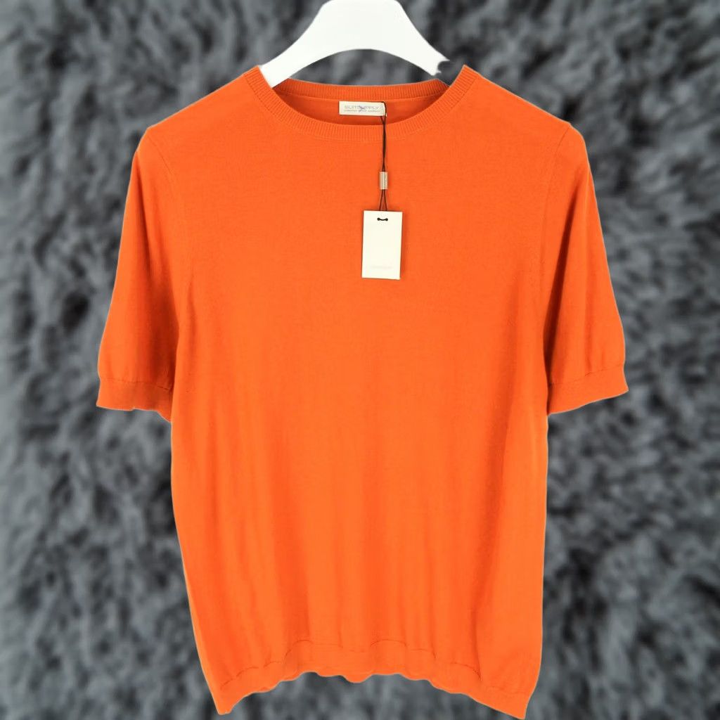 Suitsupply Suitsupply Olympics T-Shirt Women's 3XL Merino Wool Blend Knit Short Sleeve Orange Size XXL / US 16-18 / IT 52-54 - 1 Thumbnail
