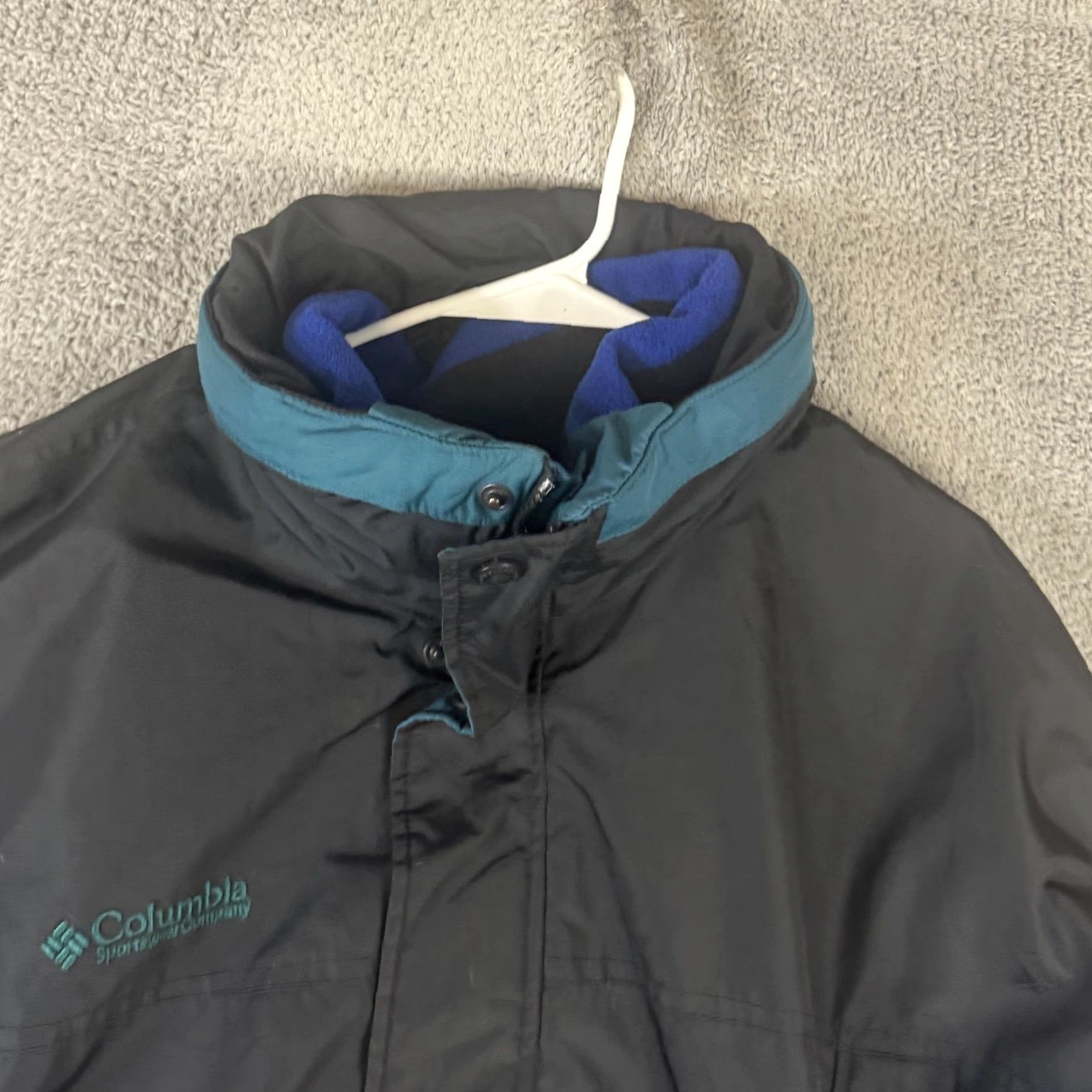 Vintage VINTAGE Columbia Parka Jacket Mens L Black Long's Peak 90s Ski Outdoor Nylon Wool Logo Zipper Pockets Lined Size US L / EU 52-54 / 3 - 7 Thumbnail