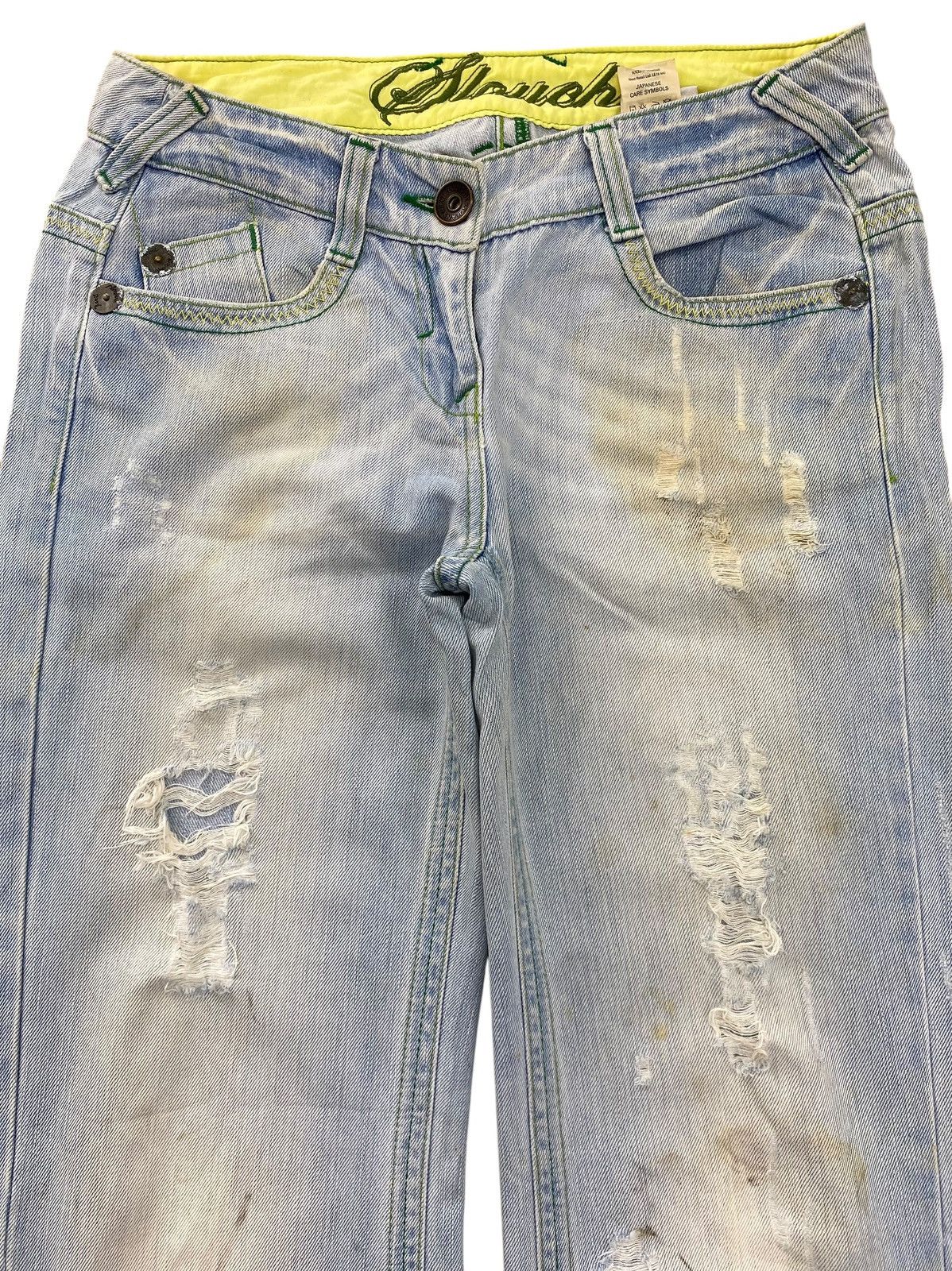 Japanese Brand Japanese brand Light Wash Distressed Style Flare Jeans Size US 30 / EU 46 - 2 Thumbnail
