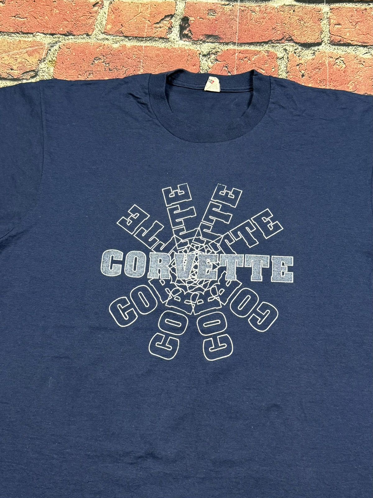 Chevrolet Vintage 80s Corvette Logo Graphic Tee Single Stitch Chevy Size US XL / EU 56 / 4 - 4 Thumbnail