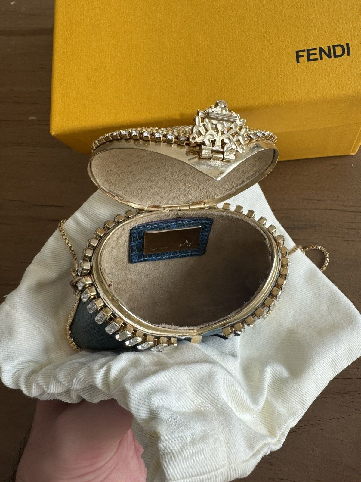 Fendi Vintage Fendi Mini Alligator Purse with Swarovski Crystals Size ONE SIZE - 8 Thumbnail