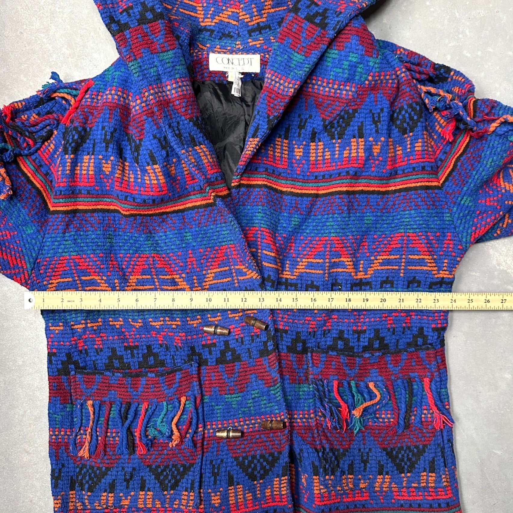 Vintage VINTAGE Concept Southwestern Blanket Coat Sweater Womens Medium Navajo Native Toggle Coat Mens Womens Girls Size M / US 6-8 / IT 42-44 - 6 Thumbnail