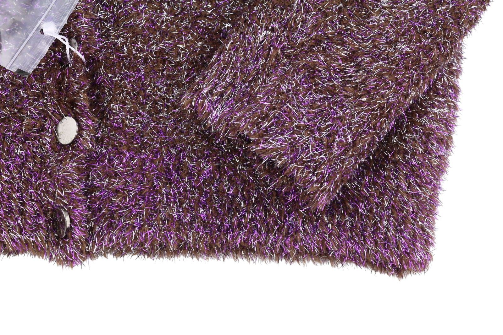 MAX&Co. S Burgundy Glitter Metallic Fuzzy Knit Cardigan 88678 Size S / US 4 / IT 40 - 6 Thumbnail