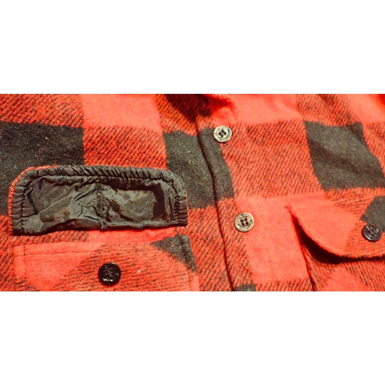 Vintage VINTAGE Red Black Buffalo Plaid Wool CPO Shirt Jacket Mens XS Womens Sm Cotton? Size XS / US 0-2 / IT 36-38 - 5 Thumbnail