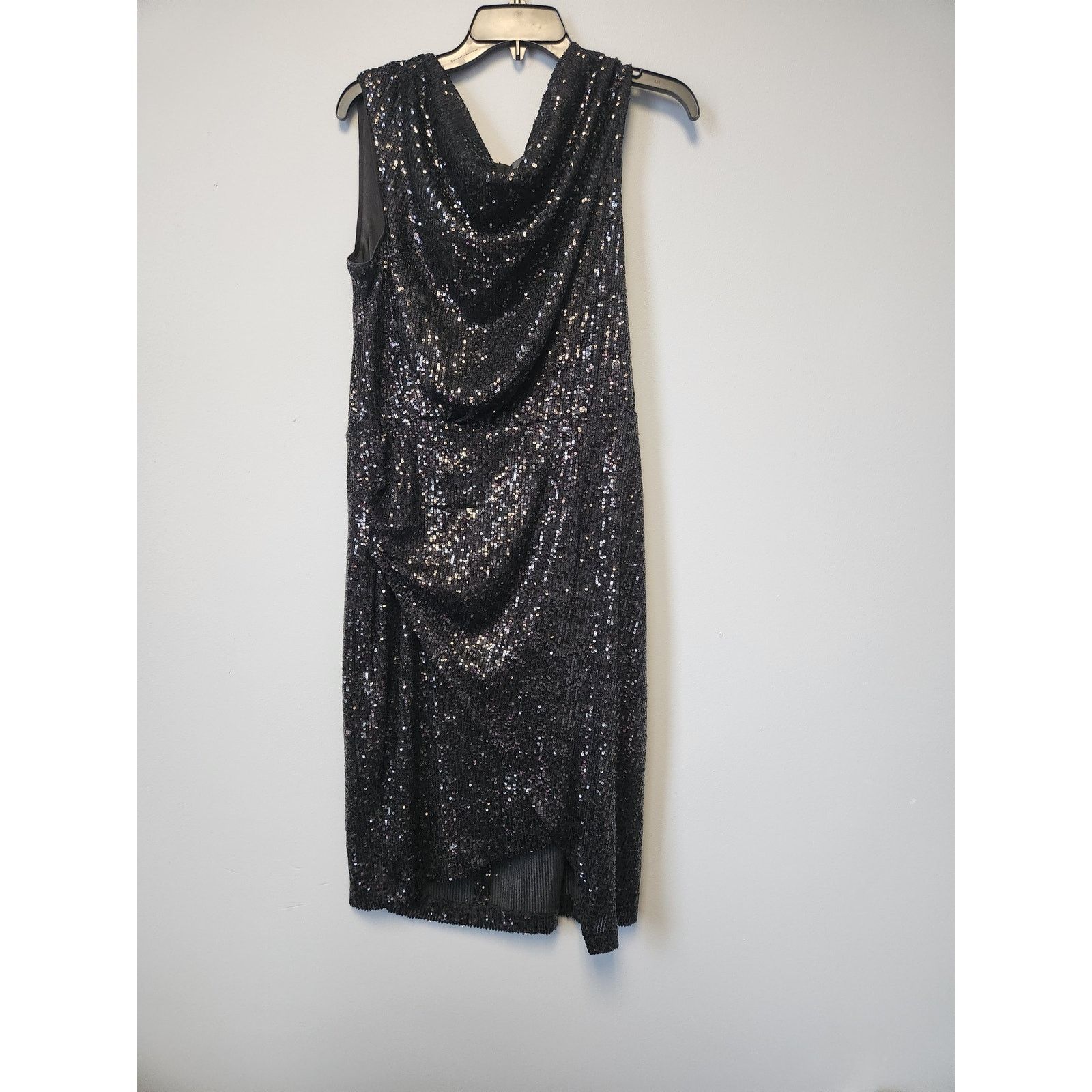 White House Black Market NWOT WHBM Sleeveless Sequin Draped Sheath Dress 14 Black Size XL / US 12-14 / IT 48-50 - 1 Thumbnail