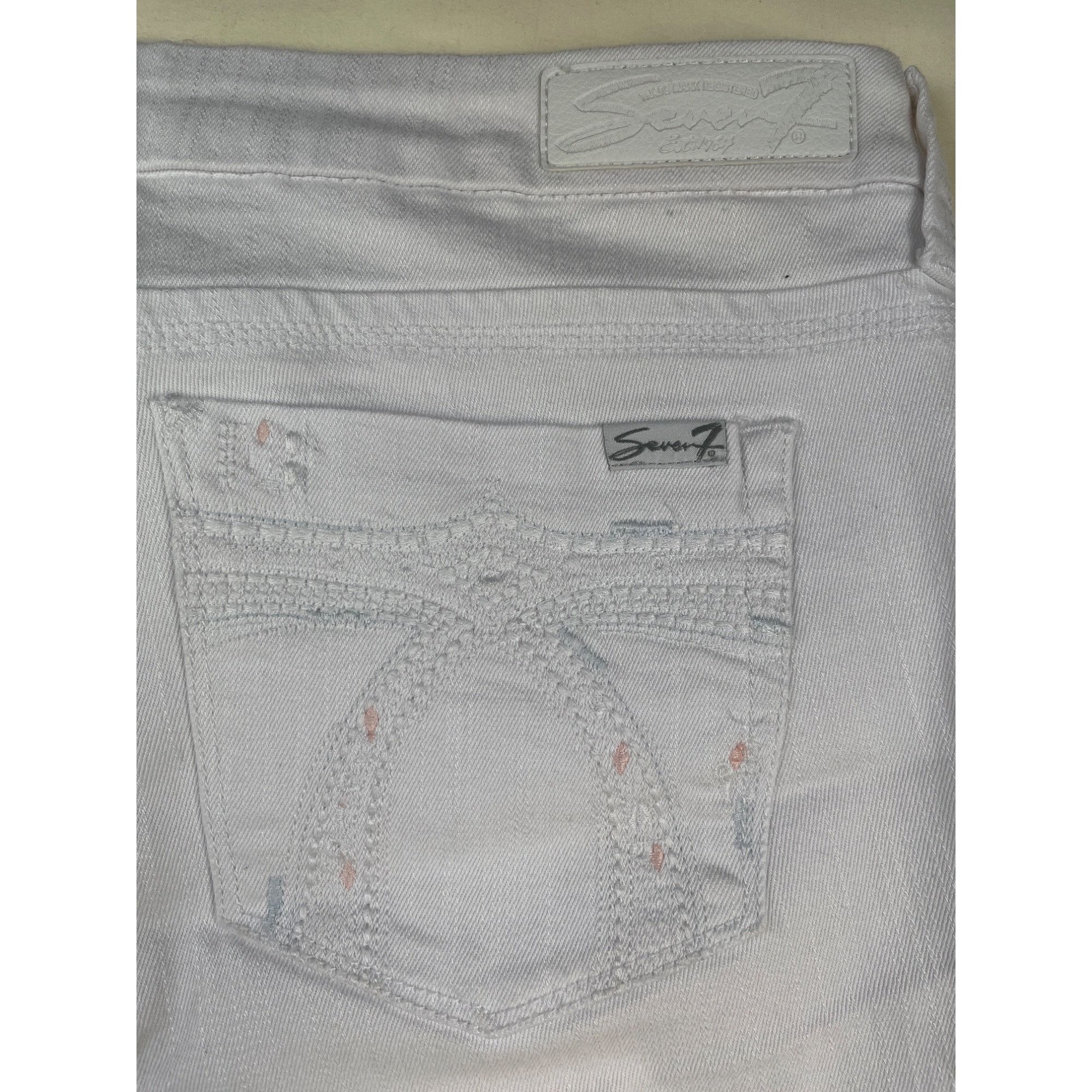 Other Seven7 Women's White Cropped Jeans Easy Fit Size 16 SKU 5175 Size 38" / US 16 / IT 52 - 6 Thumbnail
