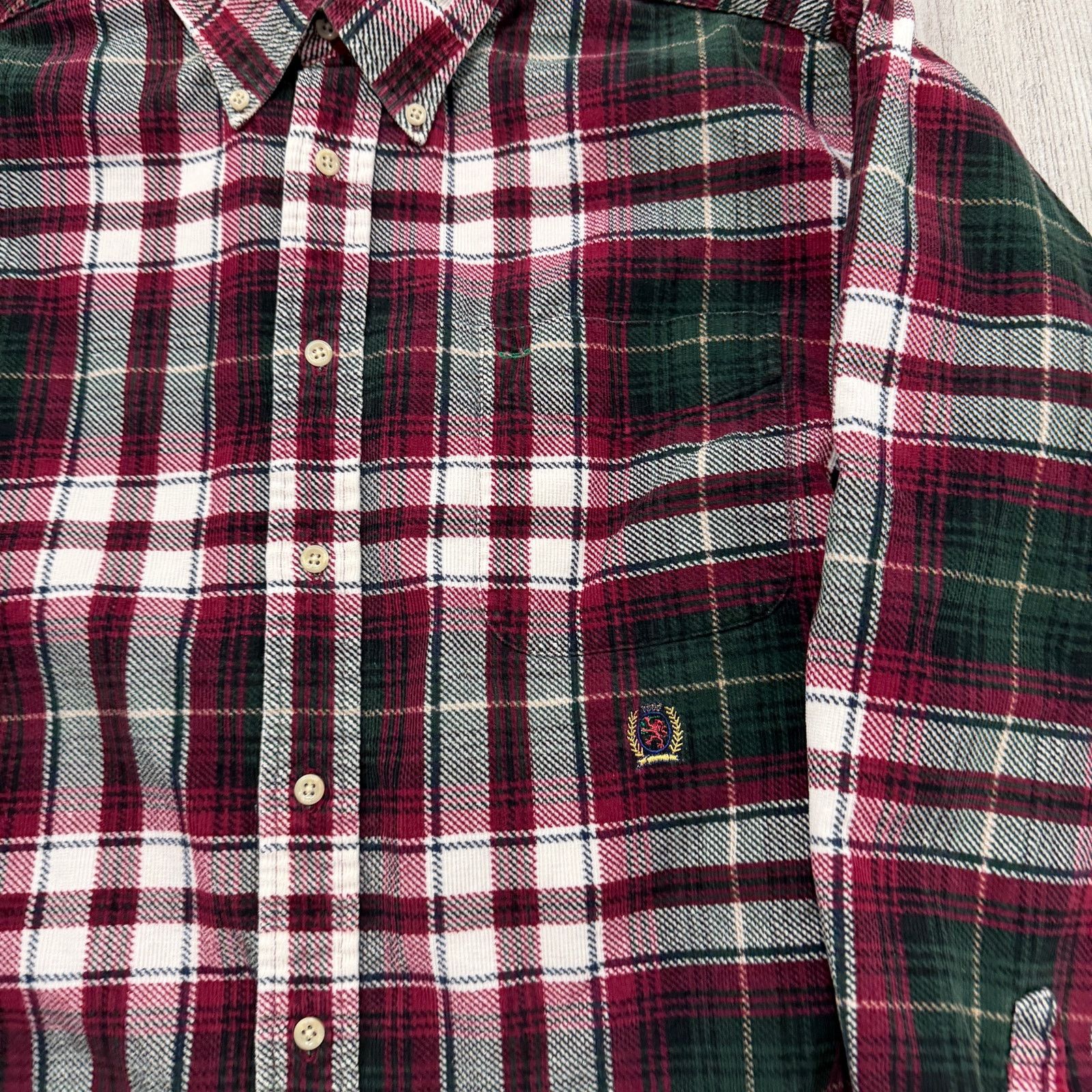 Tommy Hilfiger Vintage Tommy Hilfiger Corduroy Button Shirt Large Plaid Size US L / EU 52-54 / 3 - 3 Thumbnail
