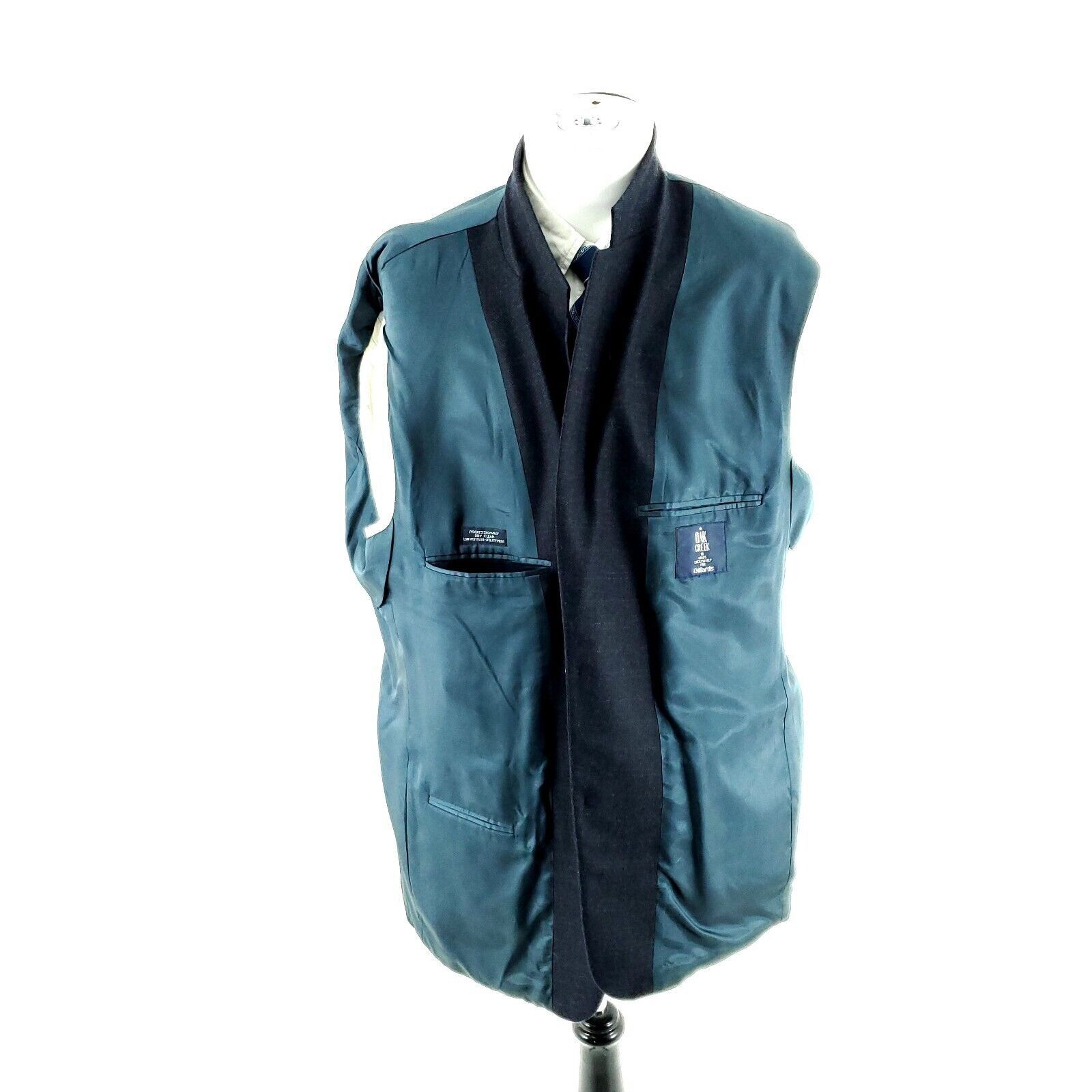 Vintage Oak Creek Tweed Lambswool 2 Button Sport Coat 44R Blue Check Size 44R - 9 Thumbnail