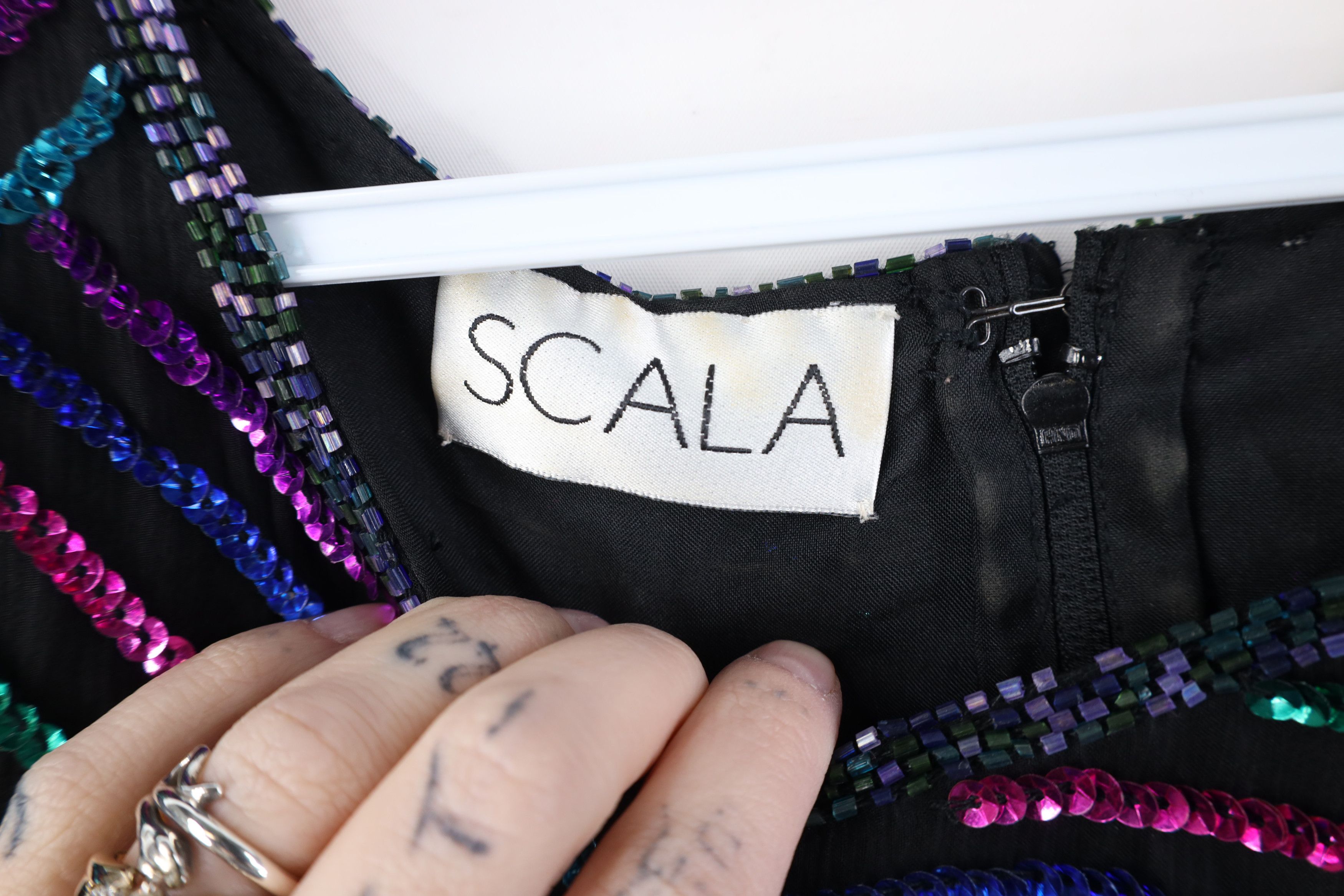 Vintage Vintage 90s Scala Sequin Beaded Evening Party Shirt Silk Size 3XL / US 20-22 - 8 Thumbnail