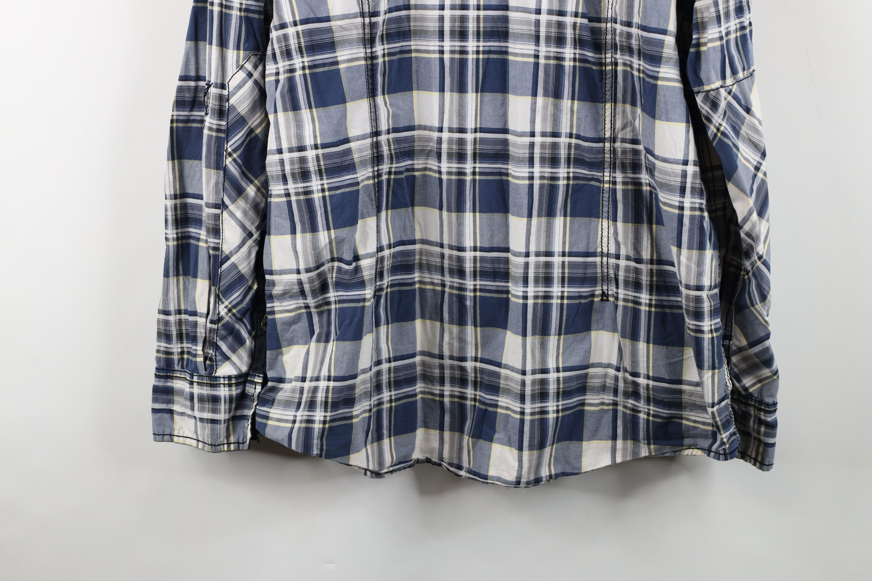 Vintage Buckle BKE Fit Thick Stitch Collared Button Shirt Blue Plaid Size US XXL / EU 58 / 5 - 14 Thumbnail