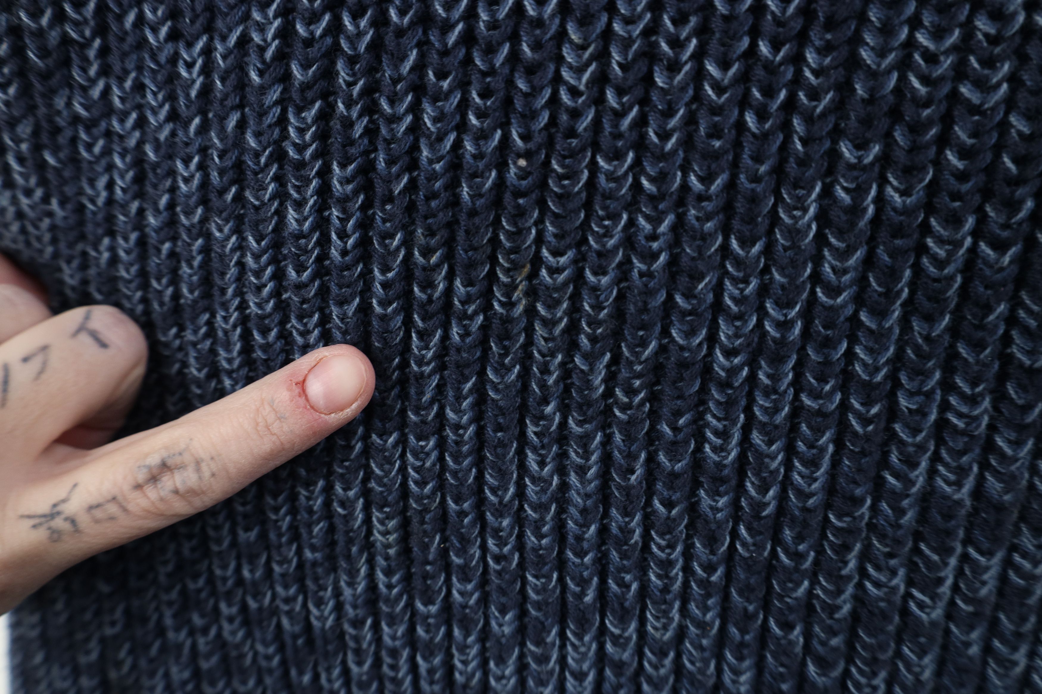 L.L. Bean Vintage 90s LL Bean Ribbed Knit Henley Sweater Blue Cotton Size US L / EU 52-54 / 3 - 4 Thumbnail