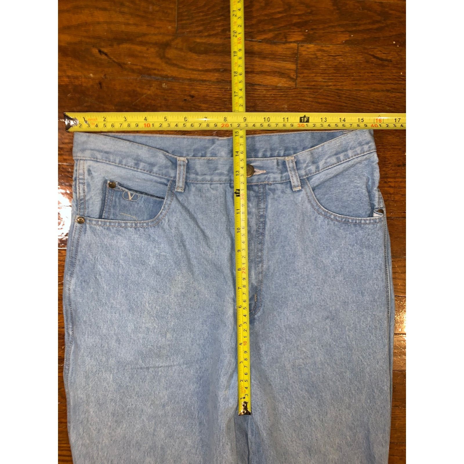 Valentino × Vintage Valentino Jeans High Waisted Mom Jeans Light Wash Size 12 Size 34" / US 12 / IT 48 - 5 Thumbnail