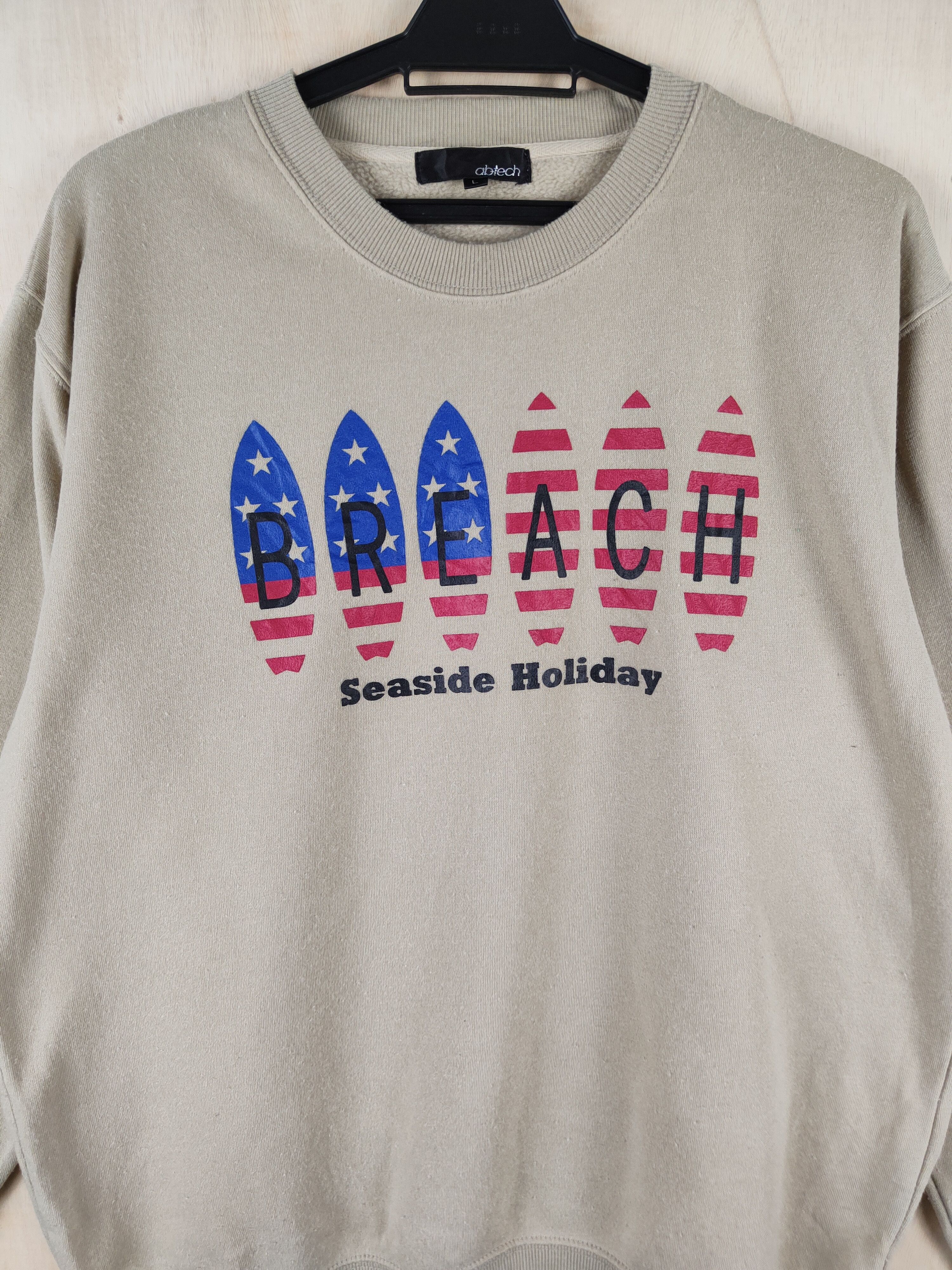 Japanese Brand Abtech seaside holiday Brown Sweatshirts #S2581 Size US M / EU 48-50 / 2 - 2 Thumbnail