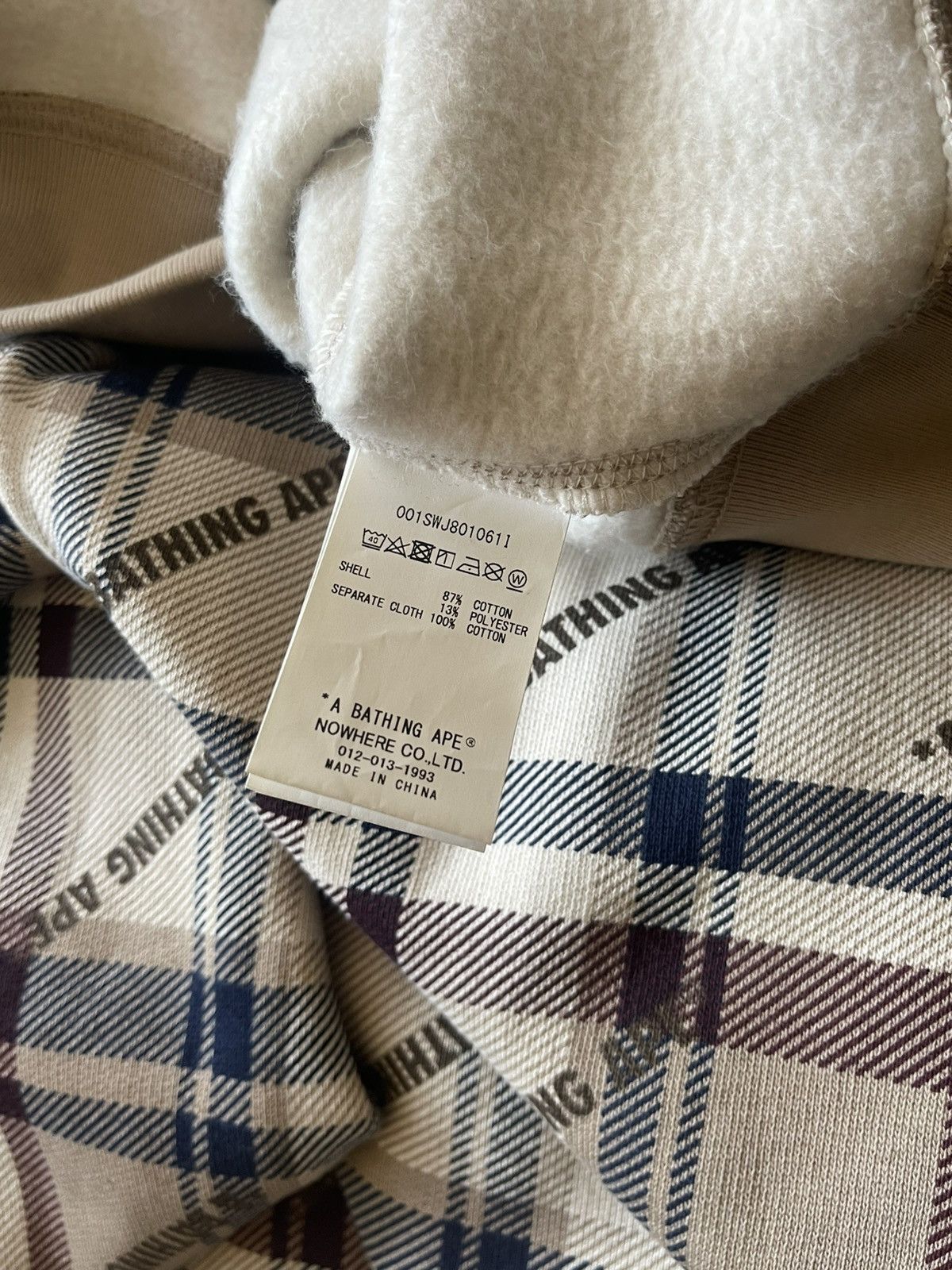 Bape BAPE A Bathing Ape Logo Check Pattern Crewneck Size US XL / EU 56 / 4 - 9 Thumbnail