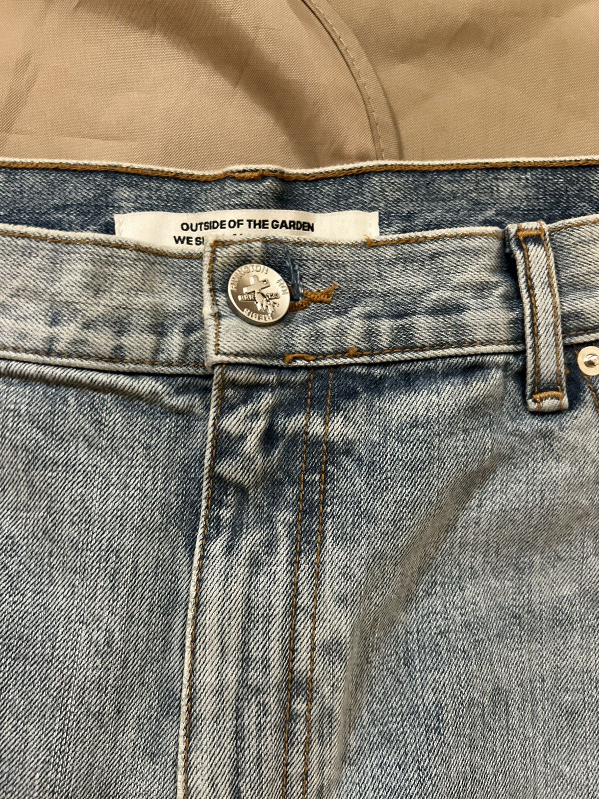 Fear of God × RRR-123 RRR123 x FEAR OF GOD - Inri He Rose Denim Jeans size 32 Size US 32 / EU 48 - 3 Thumbnail