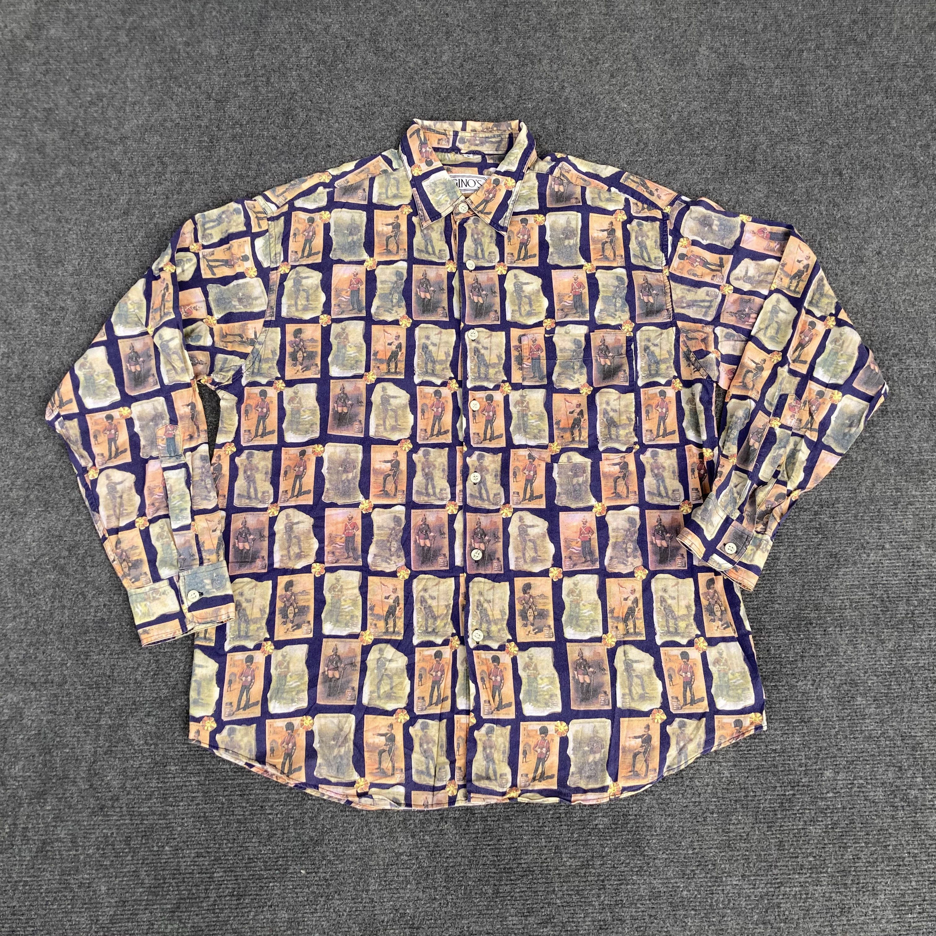 Vintage Vintage Gino's Long Sleeve Italy Shirt Size US M / EU 48-50 / 2 - 2 Thumbnail