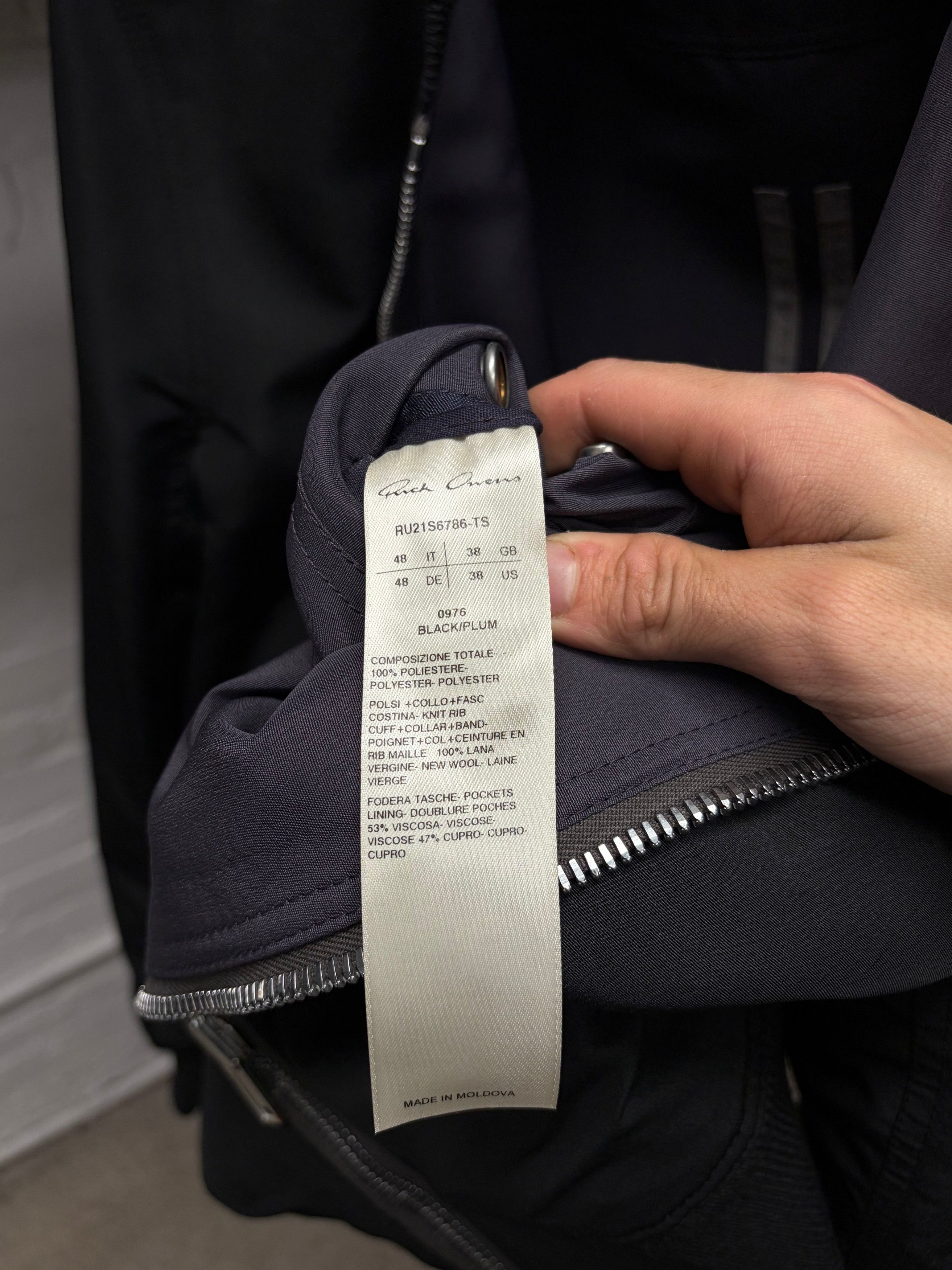 Rick Owens AW2021 Rick Owens ‘Phlegethon’ Black/Plum Reversible Bomber Jacket Size US M / EU 48-50 / 2 - 5 Thumbnail