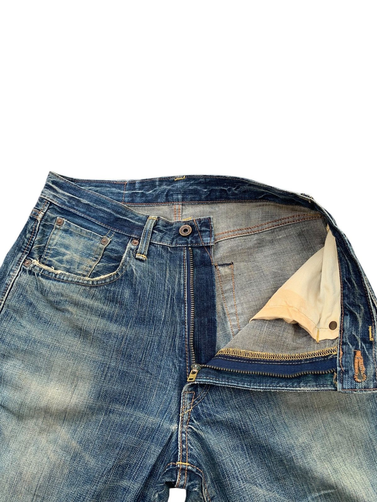 Edwin VINTAGE EDWIN 505z SELVEDGE FADED&RUSTY DISTRESSED DENIM Size US 30 / EU 46 - 16 Thumbnail
