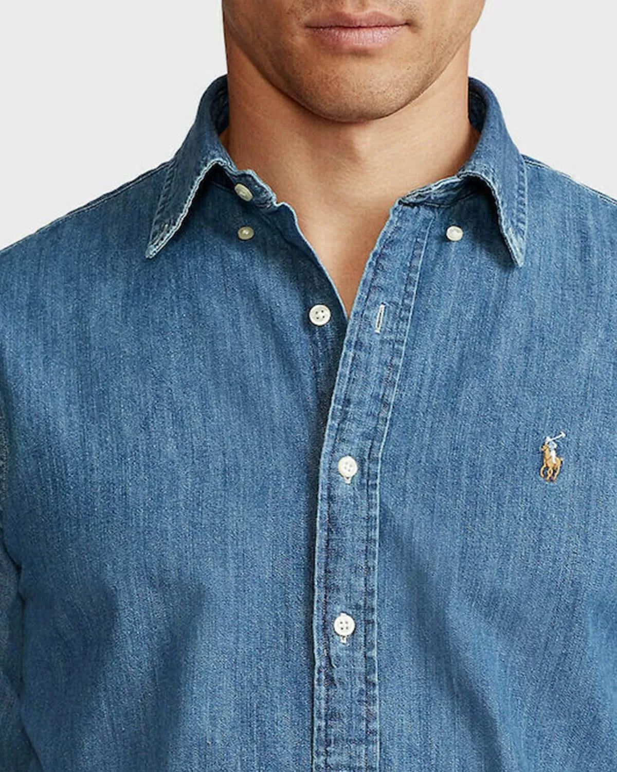 Polo Ralph Lauren o1s22i1n0125 Custom Fit Shirt in Blue Size US S / EU 44-46 / 1 - 5 Thumbnail